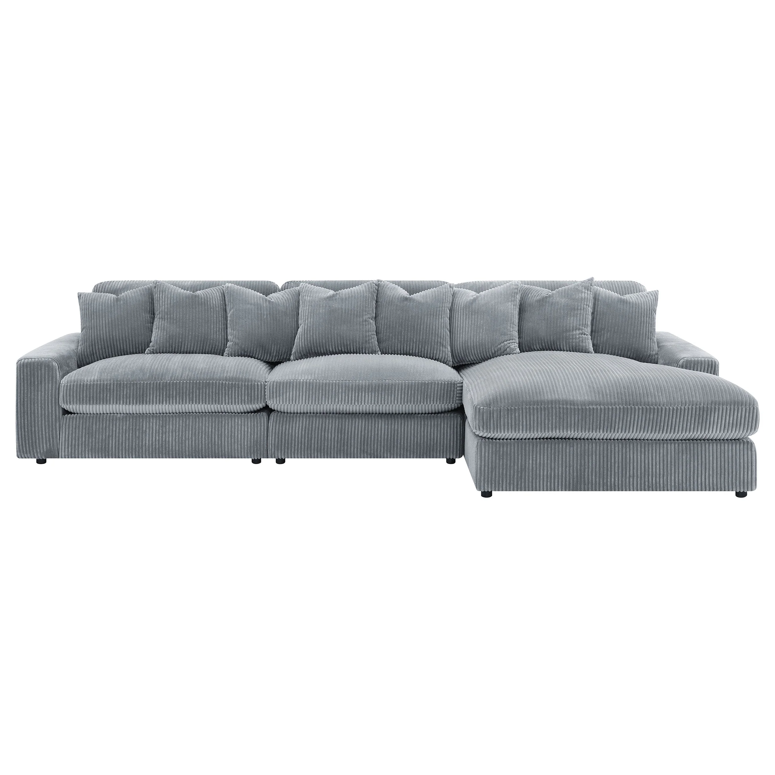 Blaine Upholstered Reversible Chaise Sectional Sofa Fog