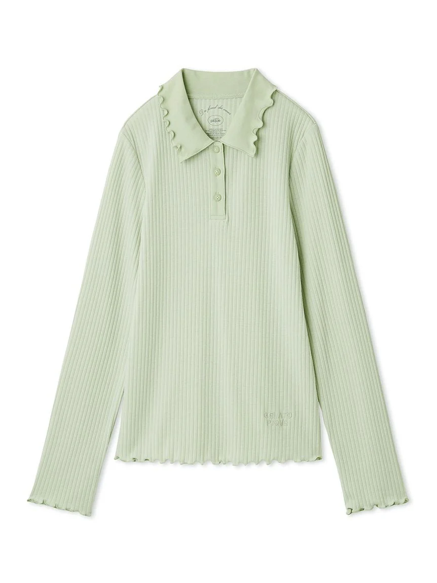 Macaroon Rib Cut-and-sew Pullover