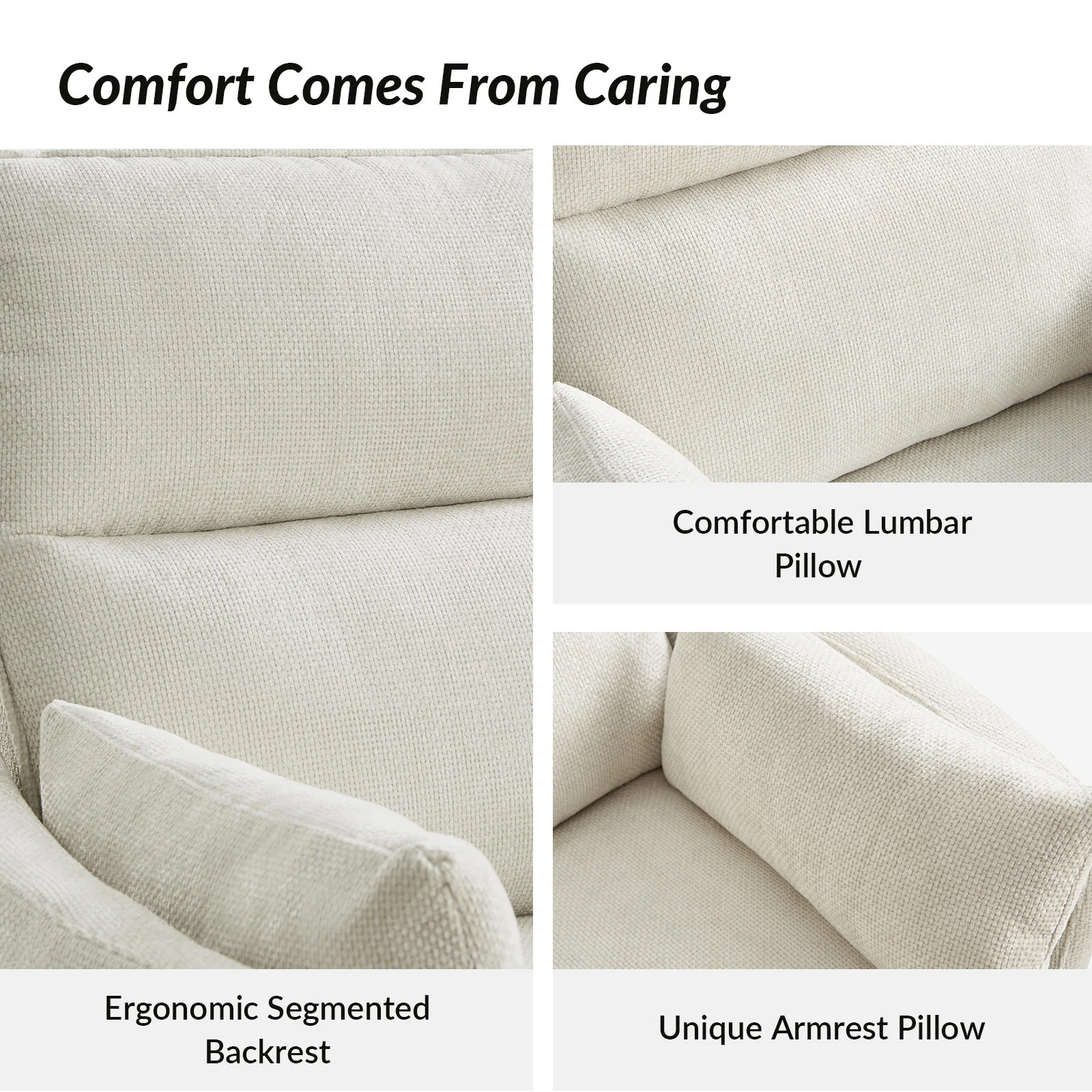 Archibald Power Rocking Swivel Nursery Recliner in Ivory