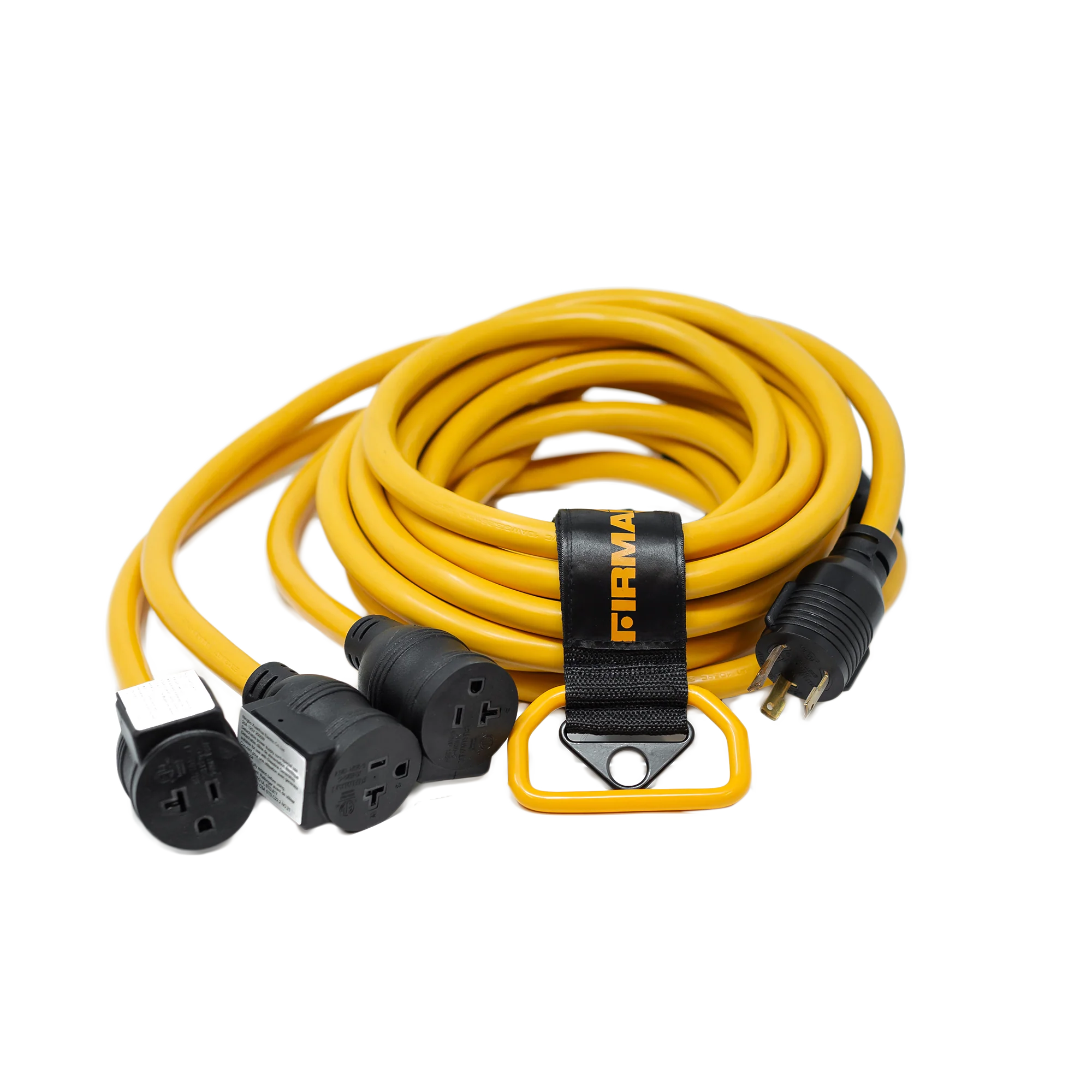 25' Heavy Duty L5-30P to (3) 5-20R Power Cord With Storage Strap