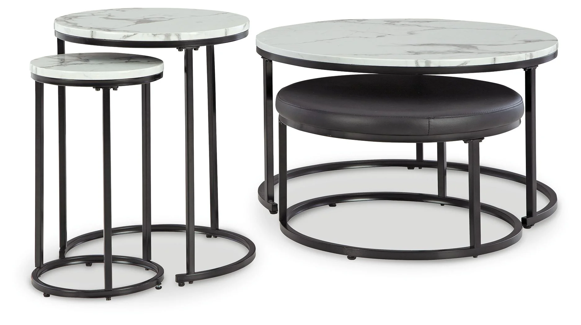 Jusmour - Occasional Nesting Table (Set of 4) - Black / White