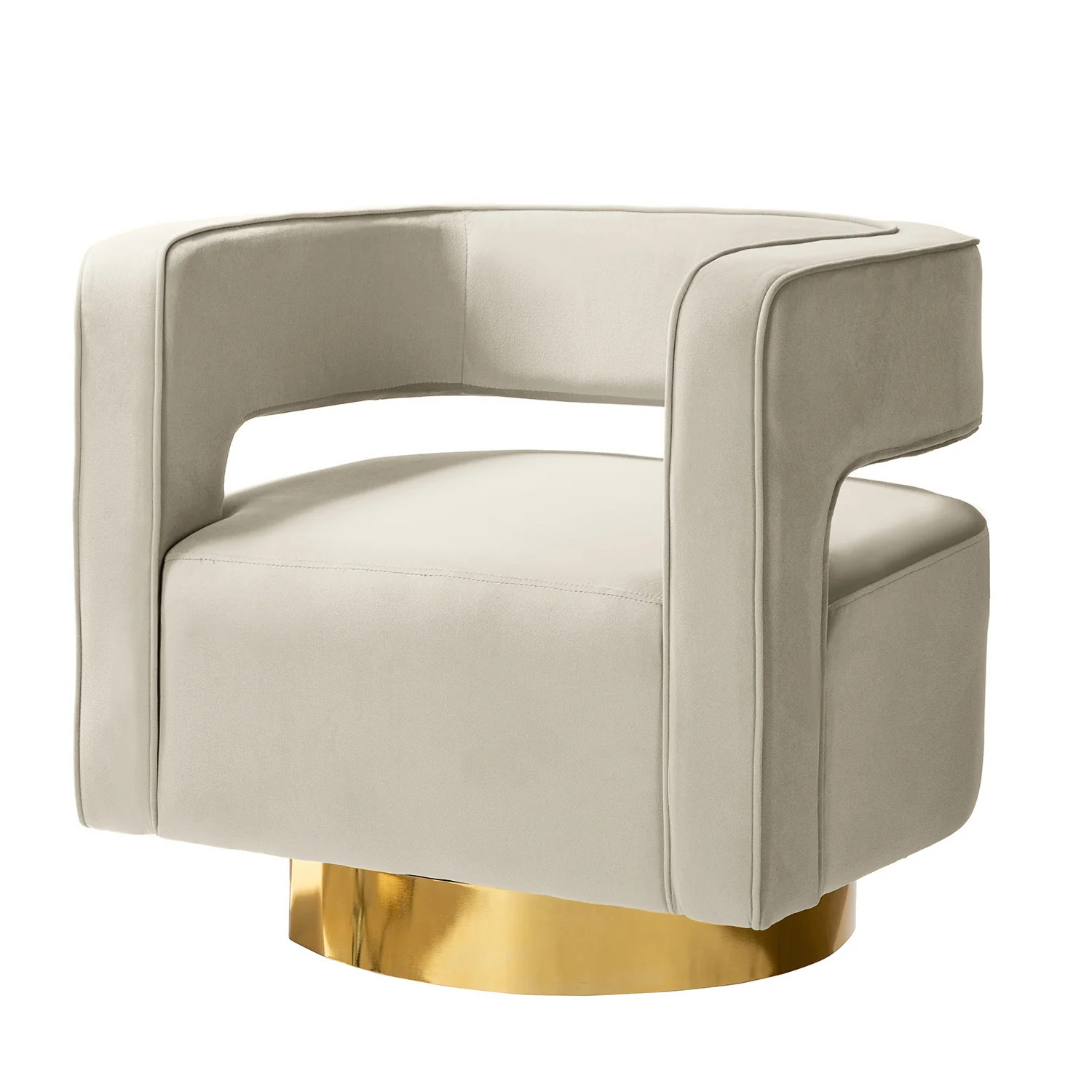 Blanca Swivel Barrel Chair in Tan