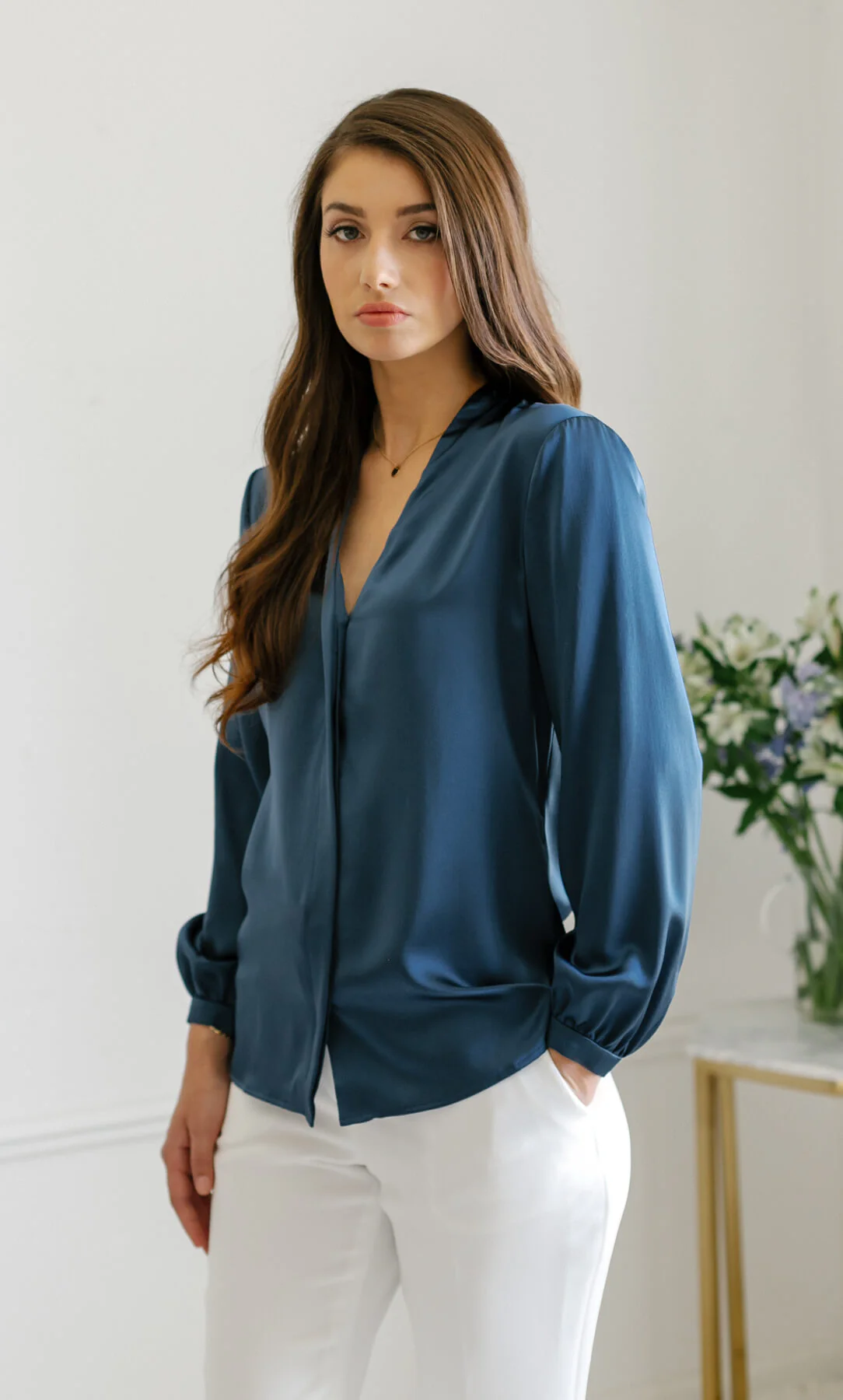 Vinci Silk Bow Blouse