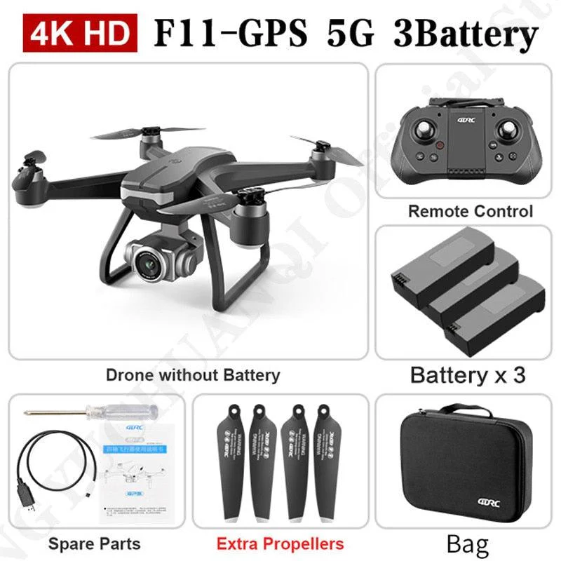 F11 PRO Drone - GPS 4K HD Dual HD Camera Professional WIFI FPV Aerial Photography Brushless Motor Quadcopter Dron Toys Professional Camera Drone