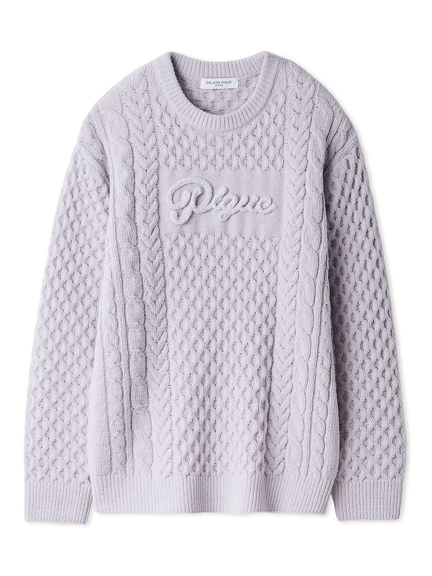 Men's Aran Rope Embroidery Logo Pullover