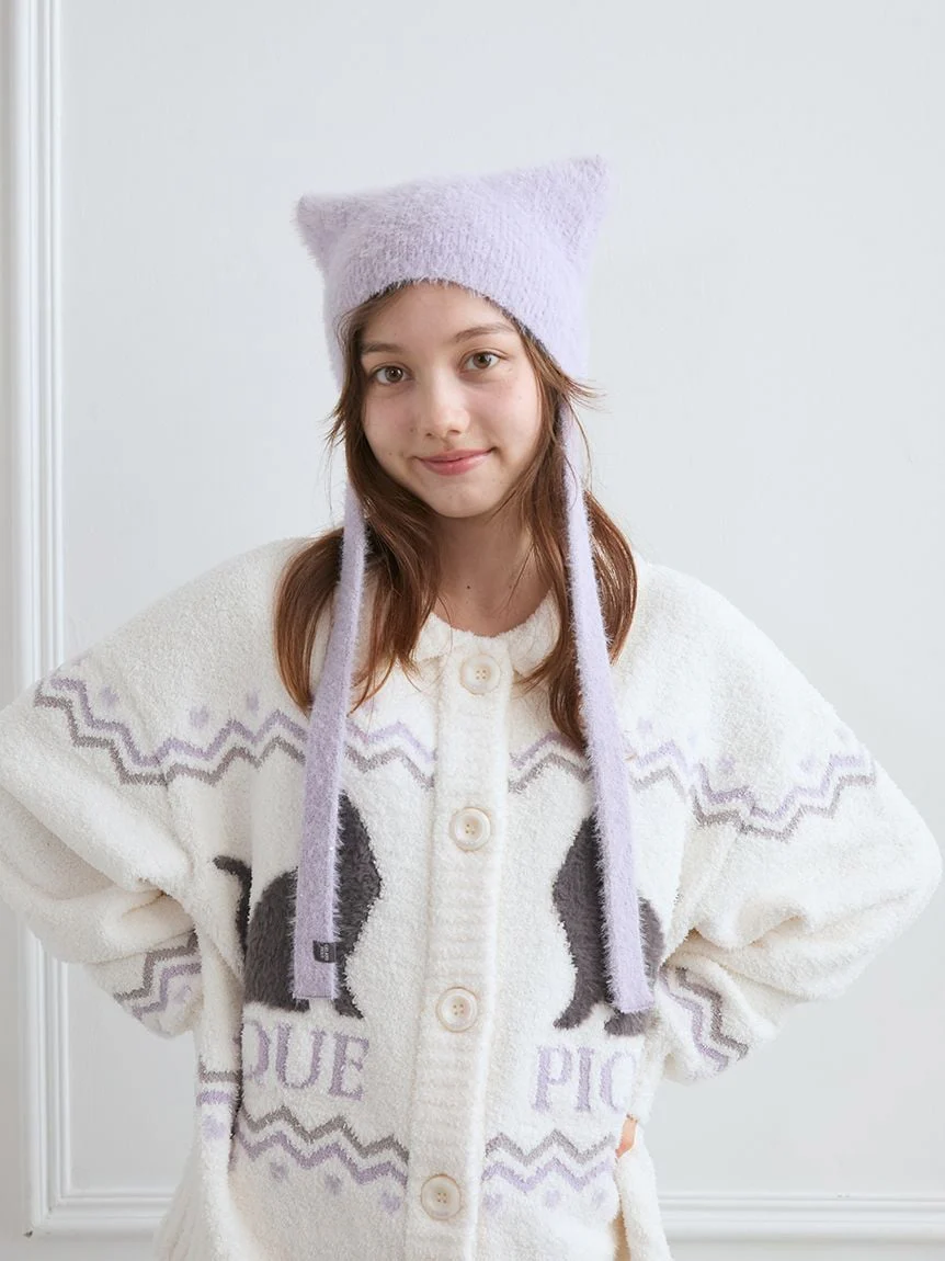 Black Cat Jacquard Collar Cardigan