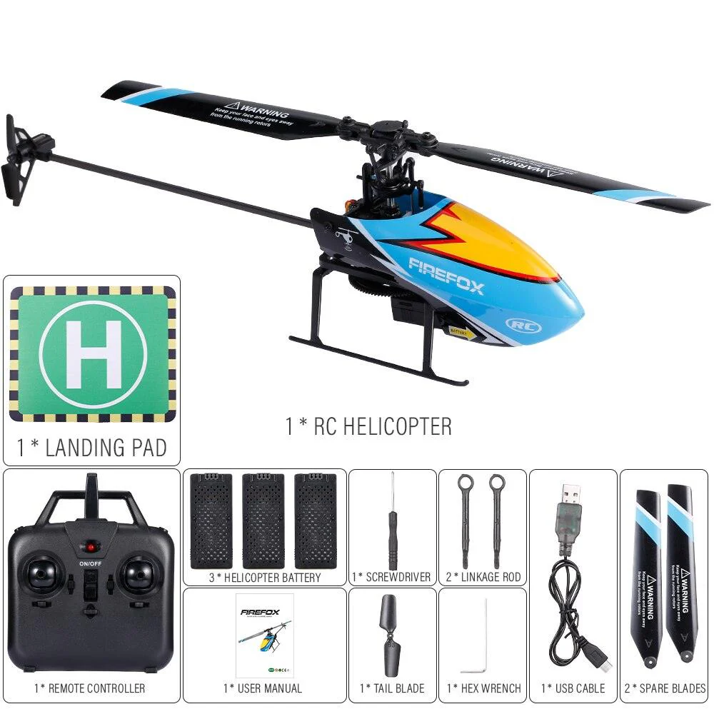 FIREFOX C129 Rc Helicopter - 4CH 6-axis Gyro Mini RC Helicopter Toys Gift for Adult Kids VS C119 / V911S Upgrade Version