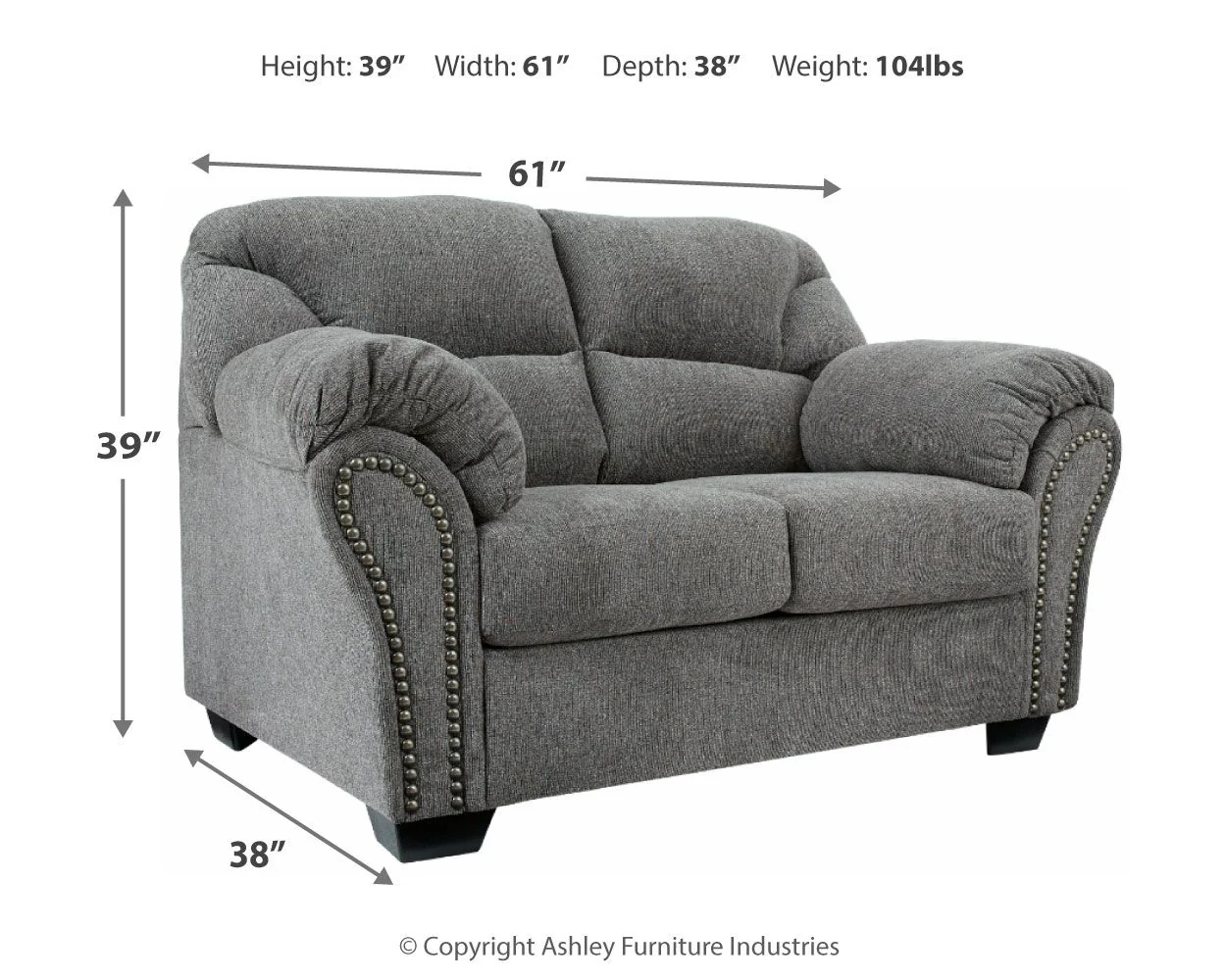 Allmaxx - Loveseat - Pewter