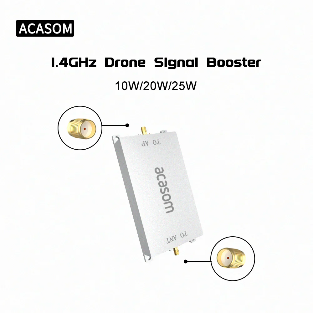 ACASOM 1.4GHz Drone Signal Booster - 10W 20W 25W Signal Amplifier FPV Range Extender