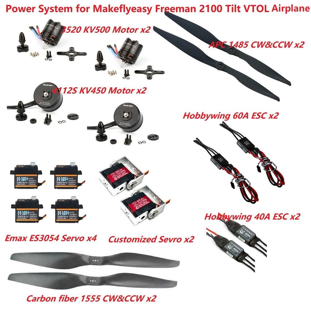 6KG Power System for Makeflyeasy Freeman 2100 Tilt VTOL Factory recommended