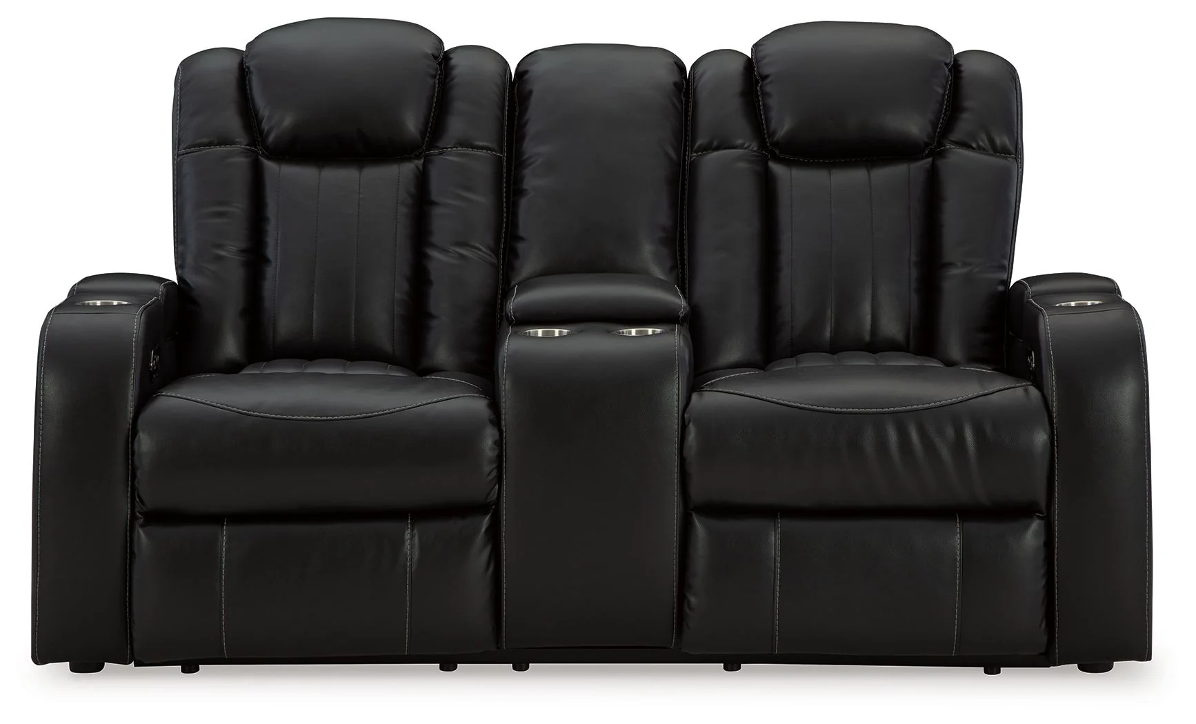 Caveman Den - Power Reclining Loveseat with Console/ Adj Hdrst - Midnight