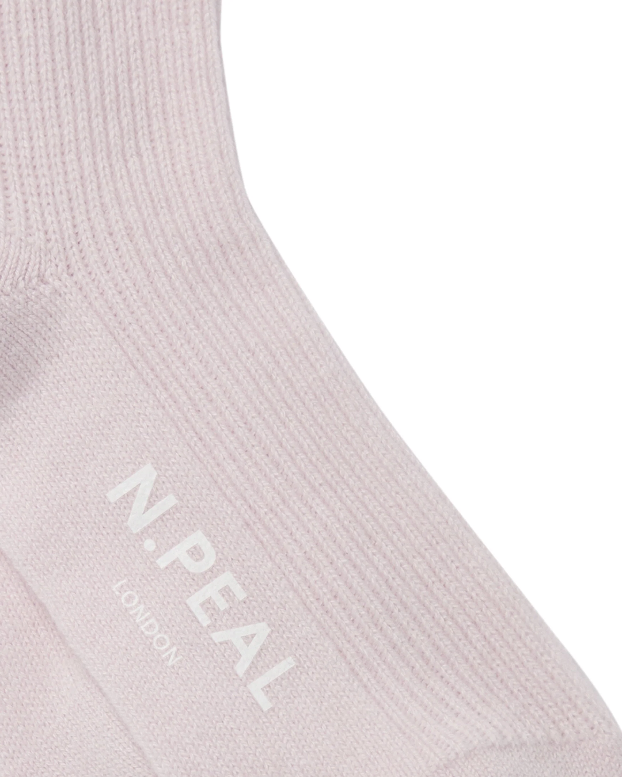 Unisex Cashmere Rib Bed Socks Chalk Pink