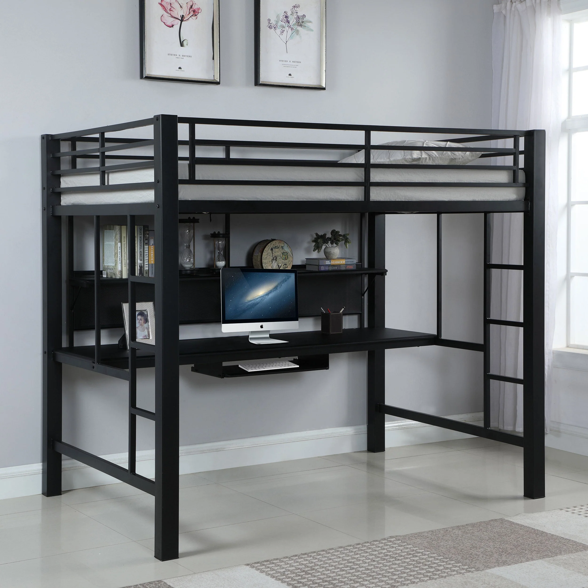 Avalon  Workstation Loft Bed Black