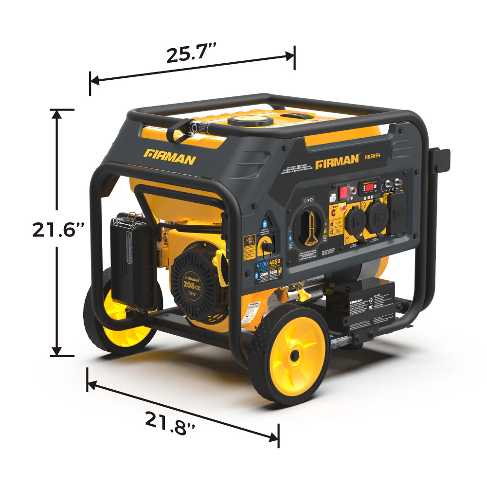 Dual Fuel 4550W Portable Generator Electric Start with CO Alert