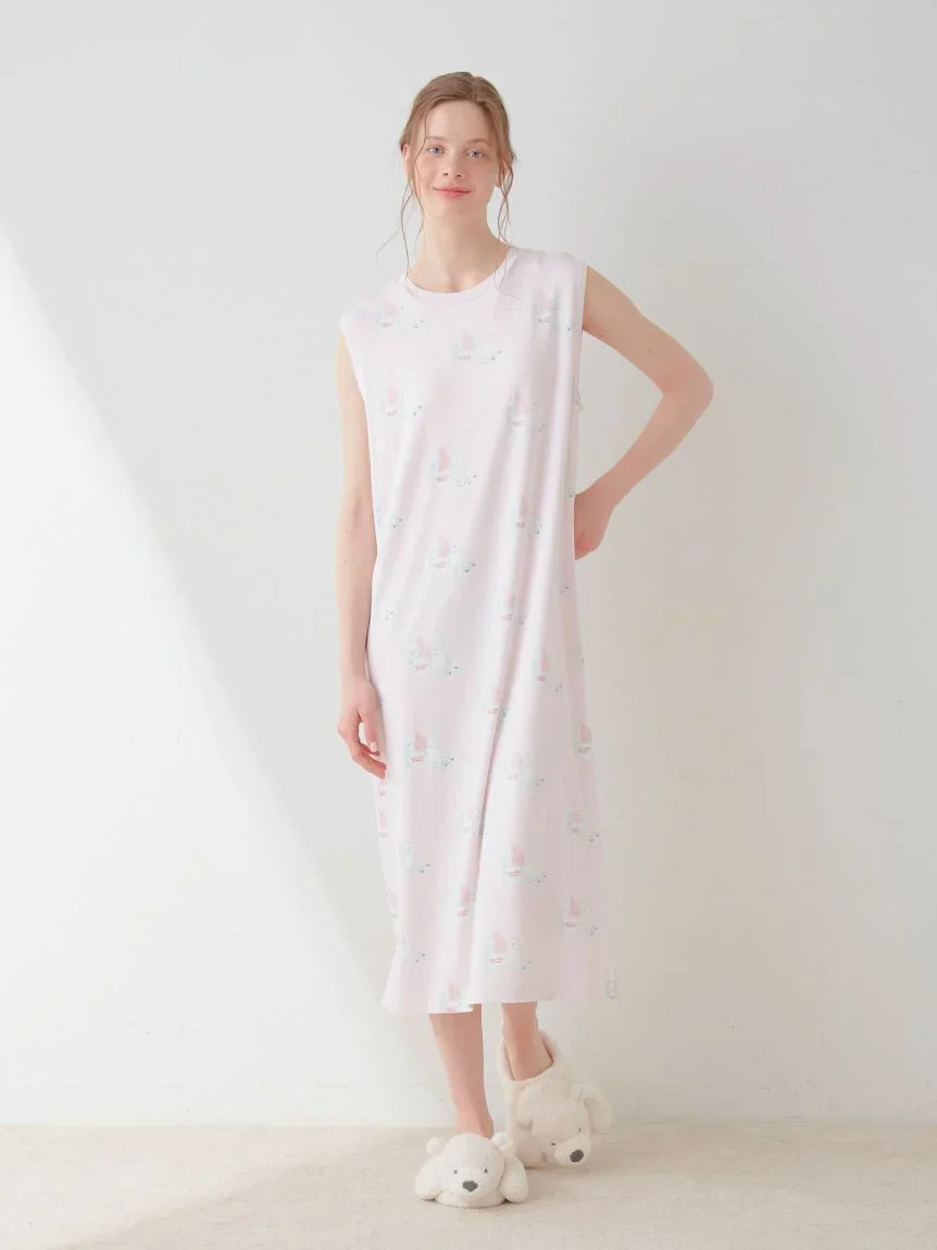 COOL Polar Bear Motif Sleeveless Maxi Dress