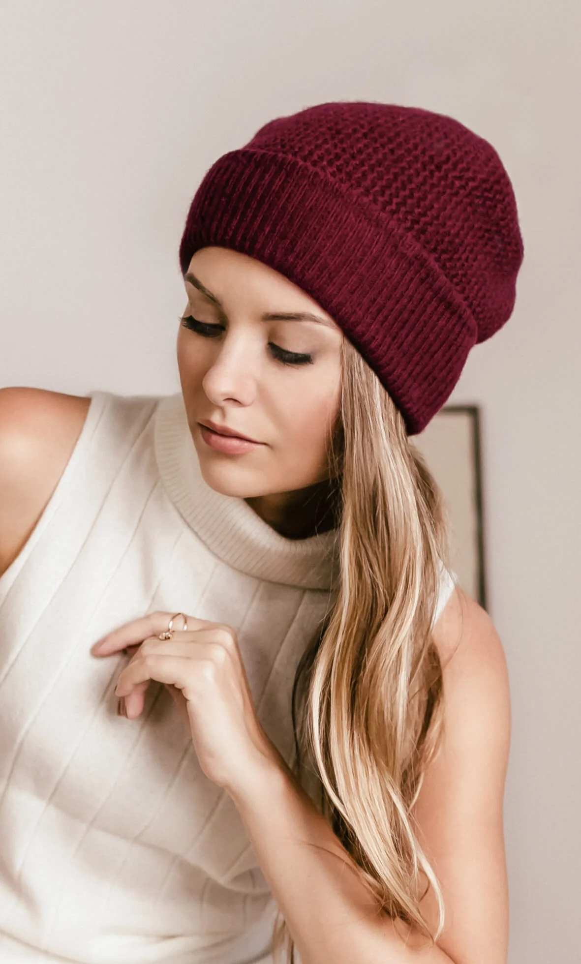 Wave Cashmere Beanie