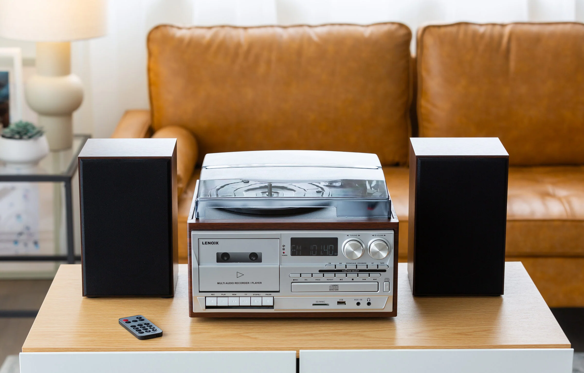 Audio Home Entertainment System (Brown) CDs, Vinyl, Wireless & More