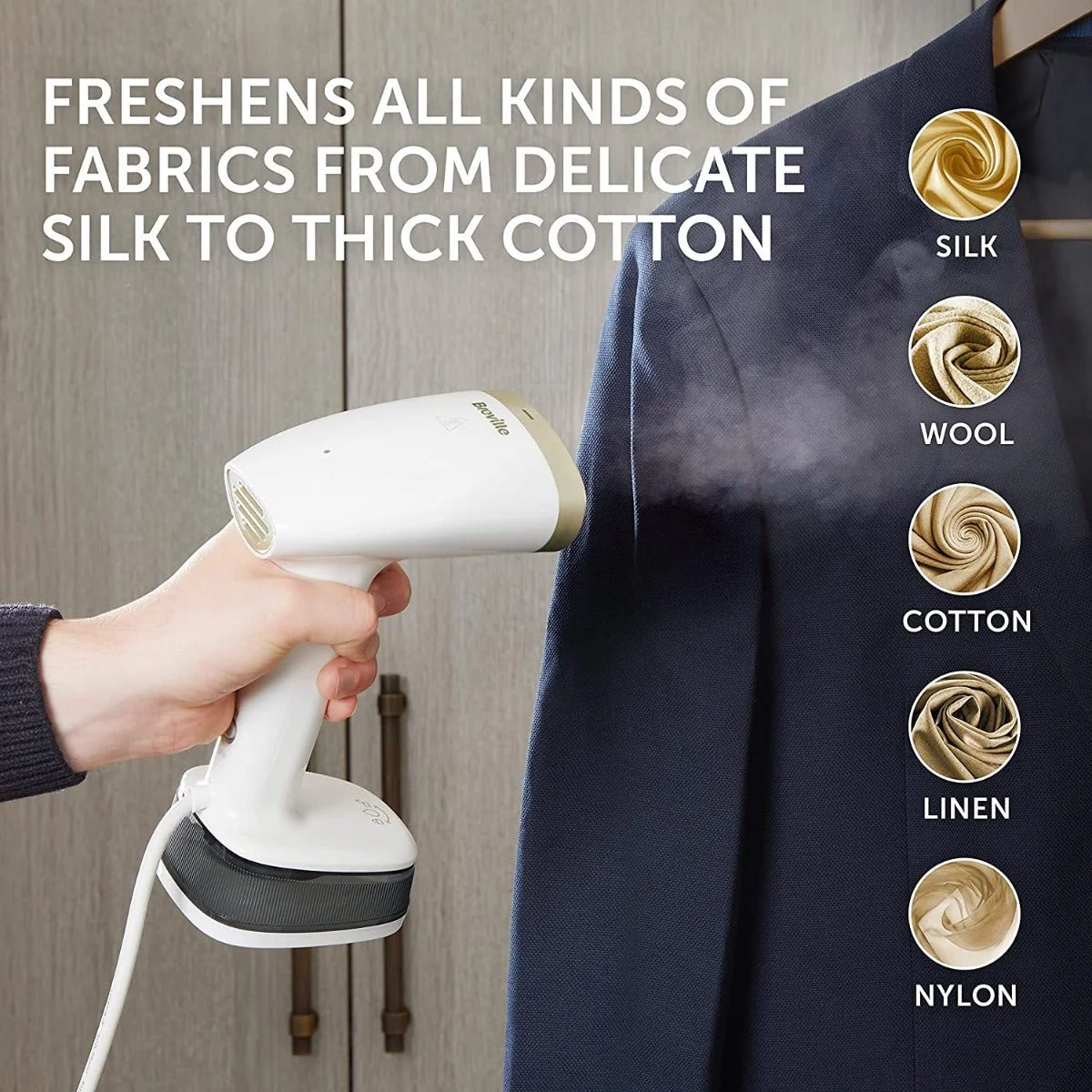 Breville 220 volts Garment steamer Steam Iron handheld 220v 240 volt clothes steamer travel bag included fast heat up 1400w