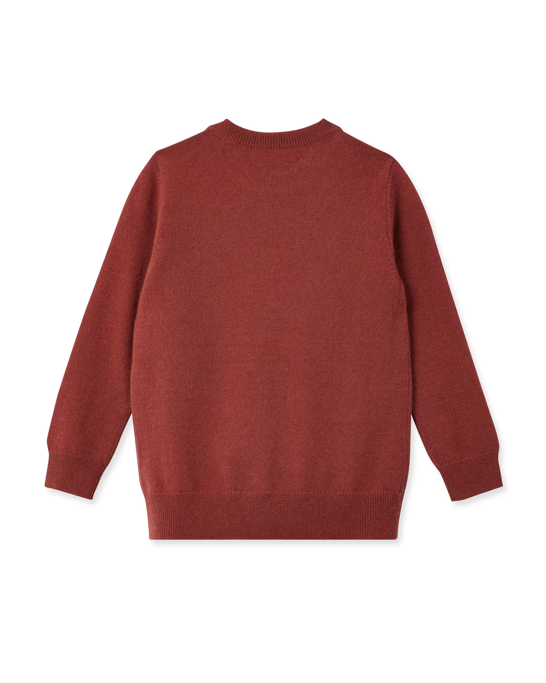 Boys Round Neck Cashmere Sweater Brick Red