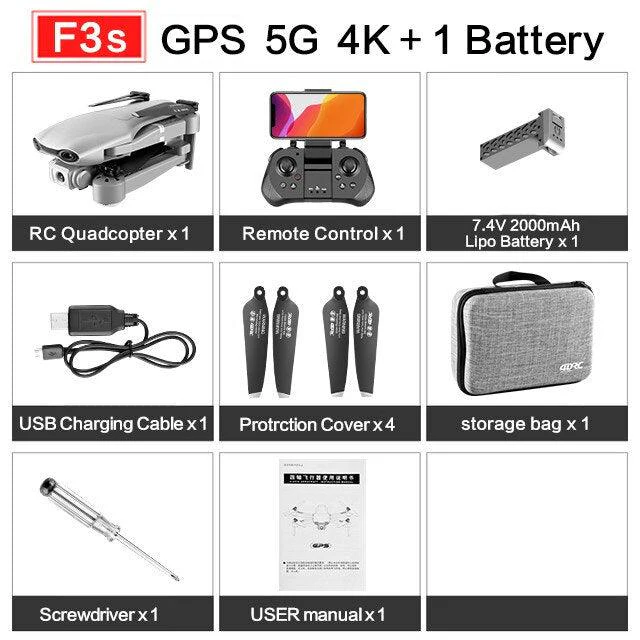 4DRC F3 drone - GPS 4K 5G WiFi live video FPV 4K/1080P HD Wide Angle Camera Foldable Altitude Hold Durable RC Drone