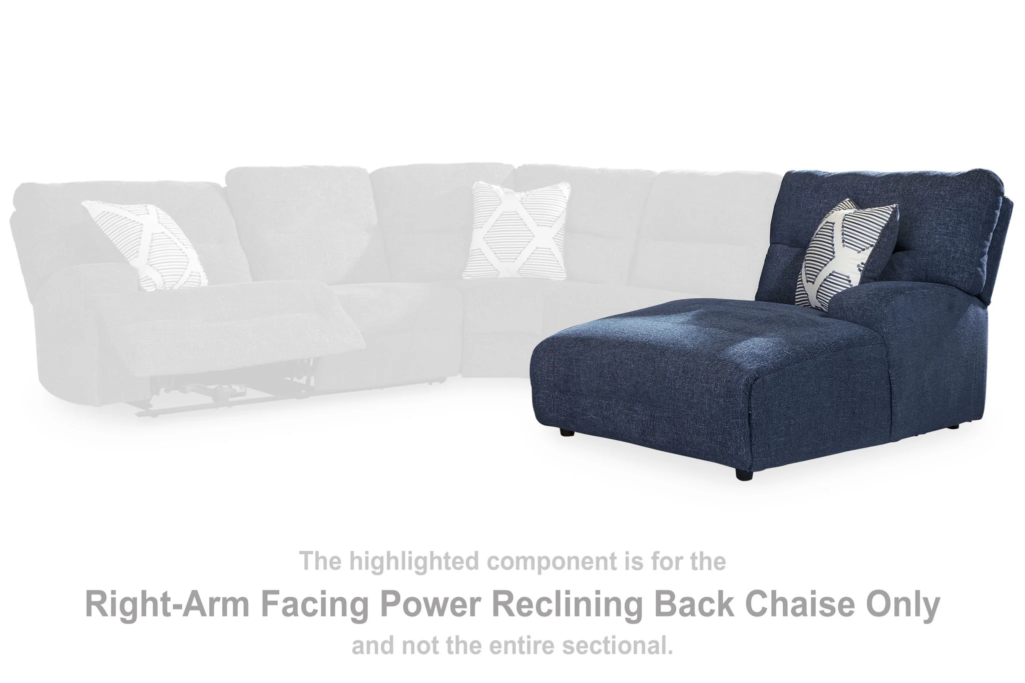Acklen Place - Raf Power Reclining Back Chaise - Navy
