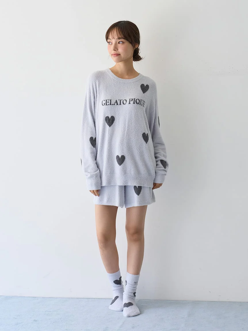 Warm Smoothie Heart Jacquard Pullover