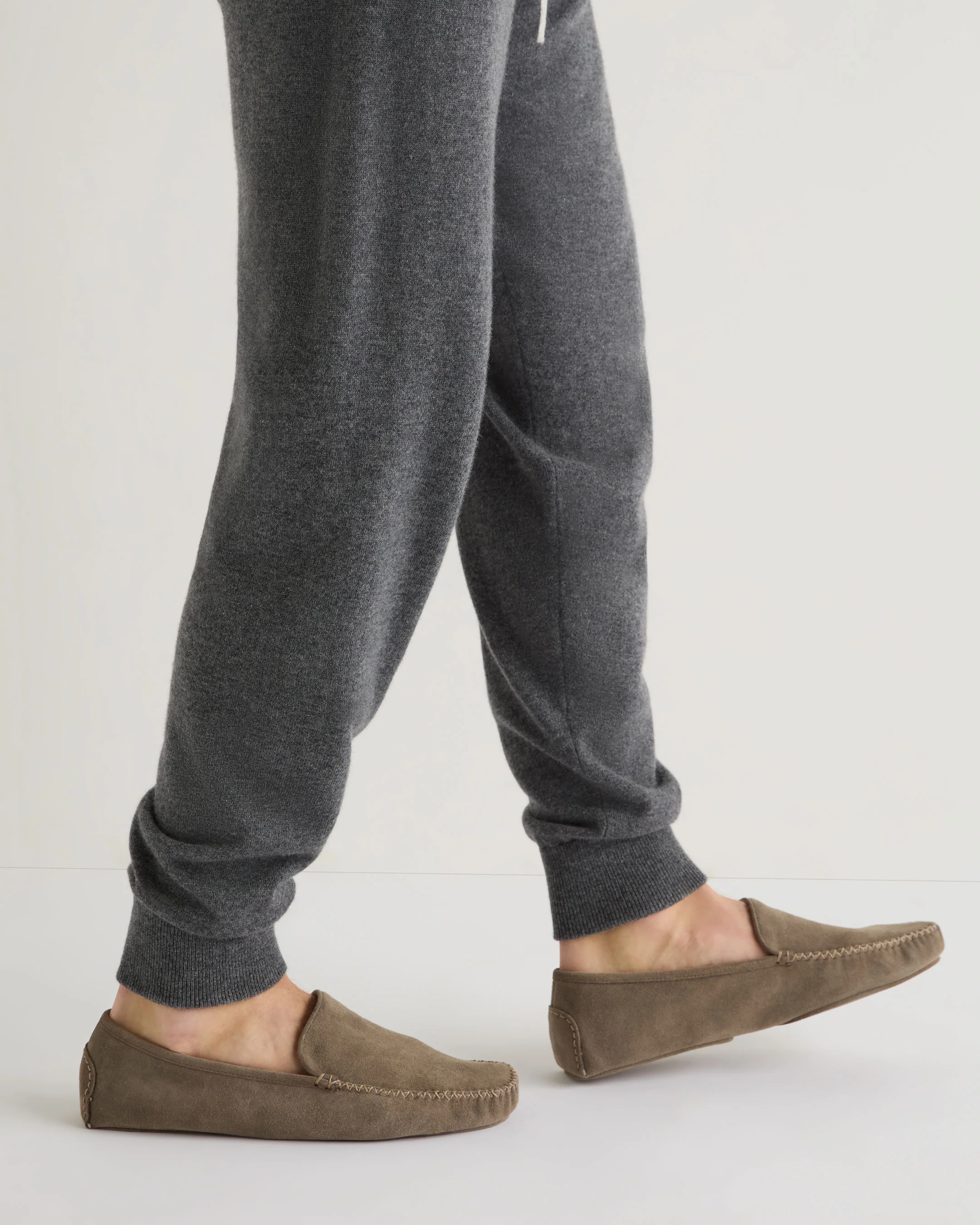 Unisex Suede Moccasin Taupe Brown