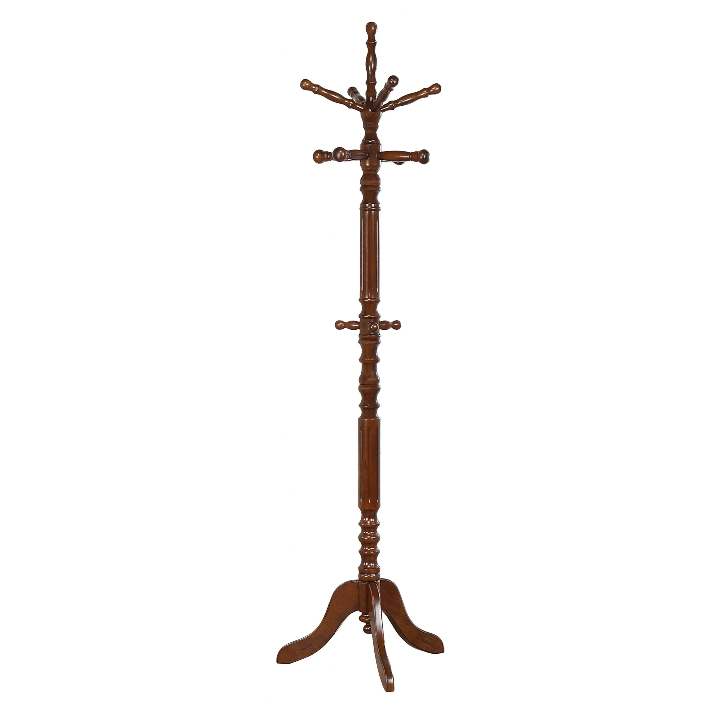 Achelle 11 Hook Freestanding Coat Rack Hanger Golden Brown