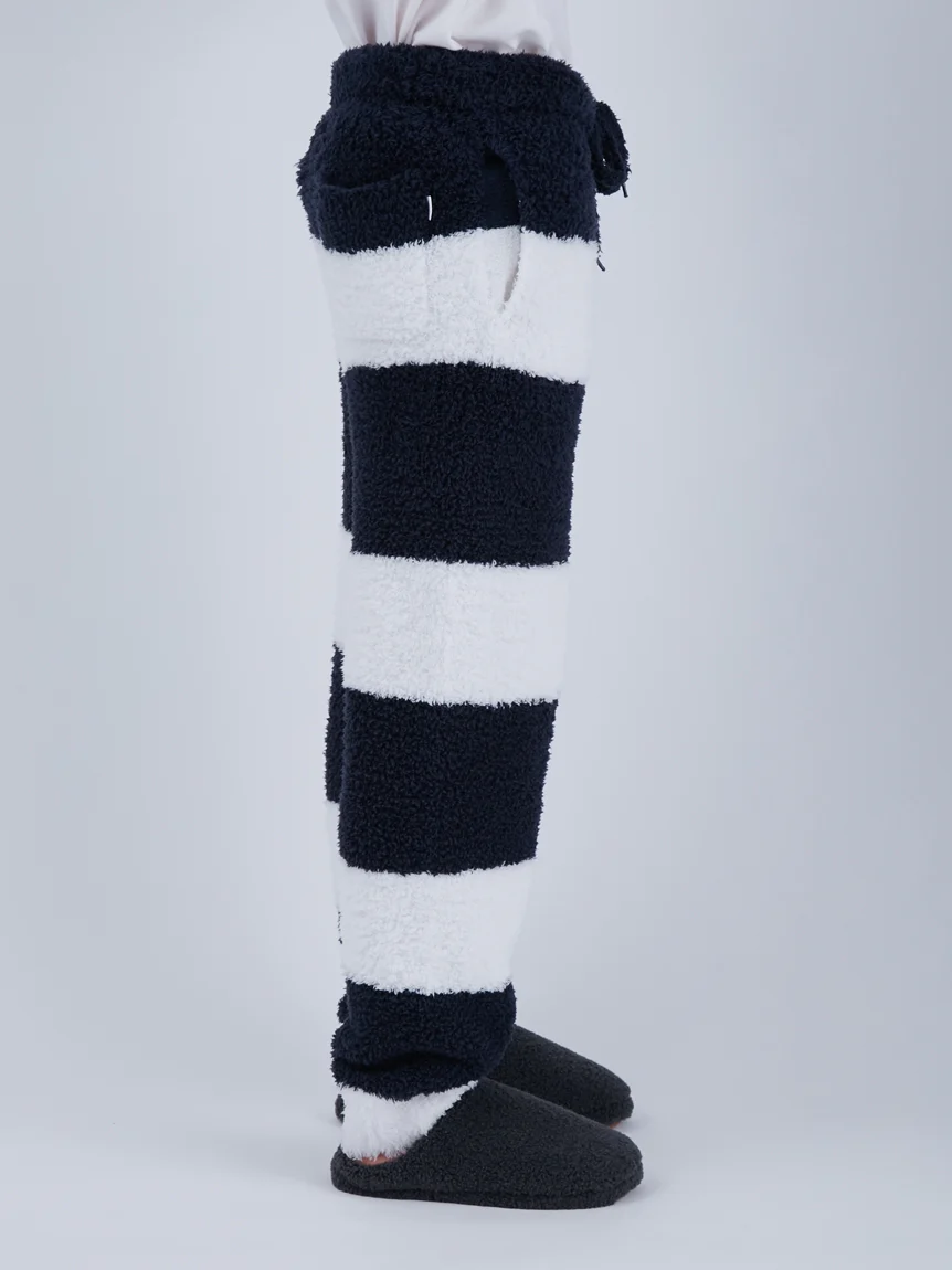 Sustainable Double Striped Men's Lounging Fluffy Pajama Pants