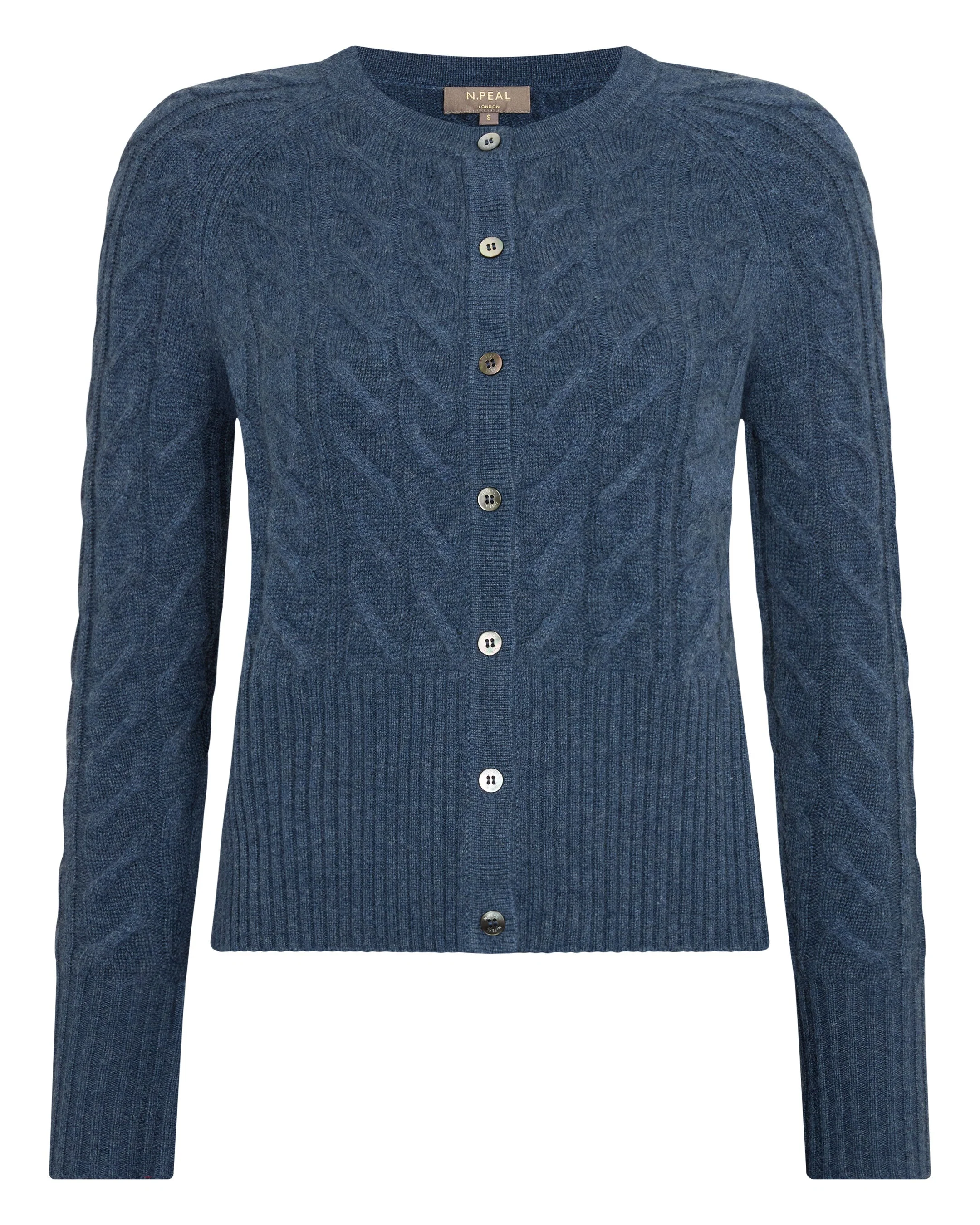 Women's Myla Cable Cashmere Cardigan Light Denim Blue