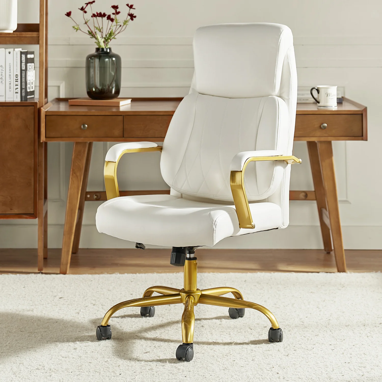 Bradford Ergonomic Office Chair with Lumbar Support in Ivory