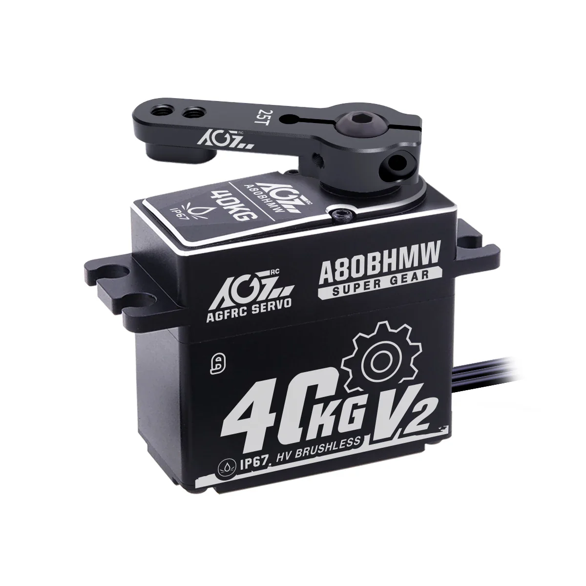AGFRC A80BHMW V2 - Steel Gears 40KG Programmable Waterproof BLS RC Steering Servo For 1/10 Scale Car Crawler Buggy Truck Off-Road