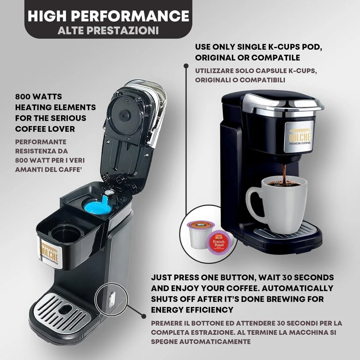 Dolce 220 volt K-cup Keurig coffee maker 220v kcup coffee machine 240 volts