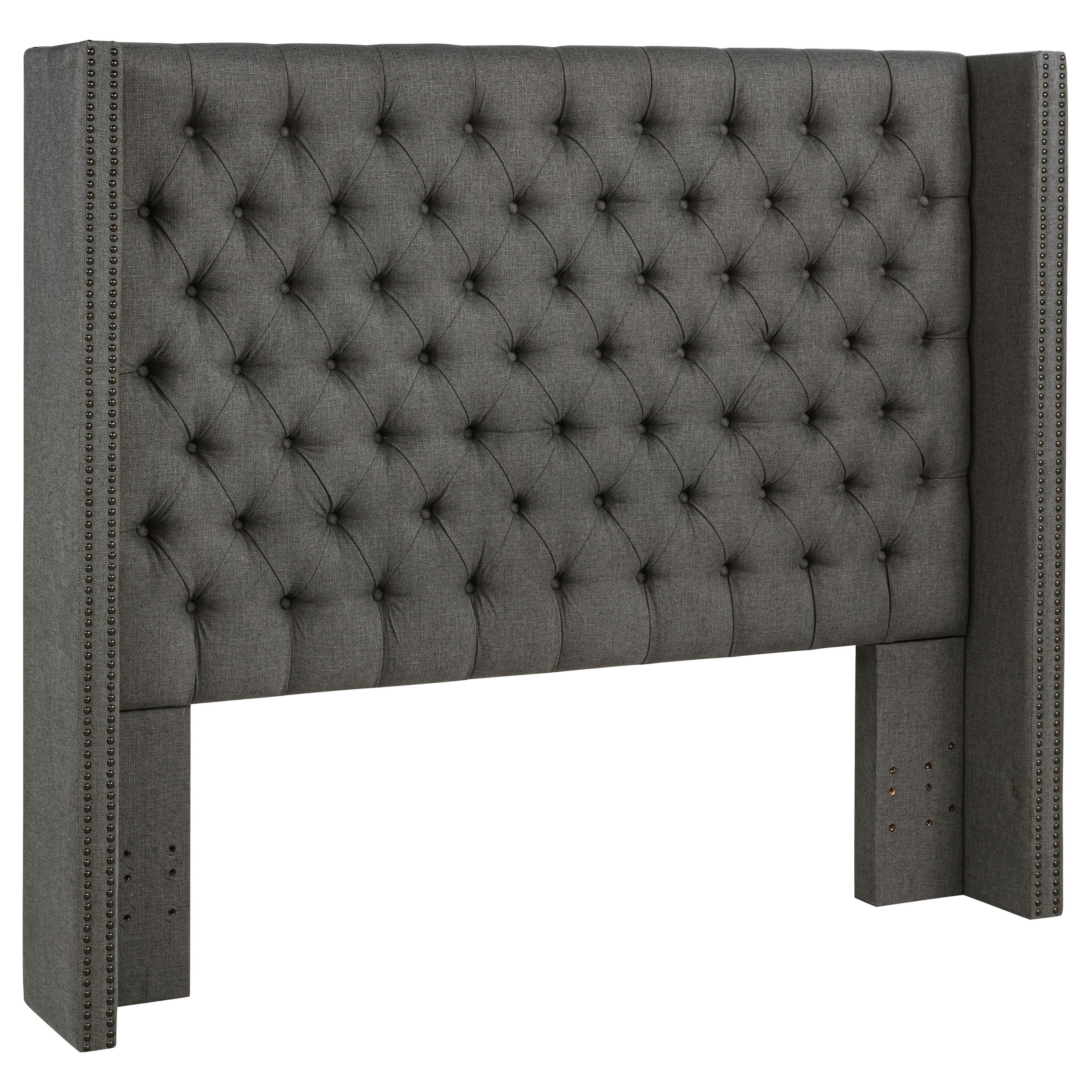 Bancroft Upholstered California King Wingback Headboard Grey