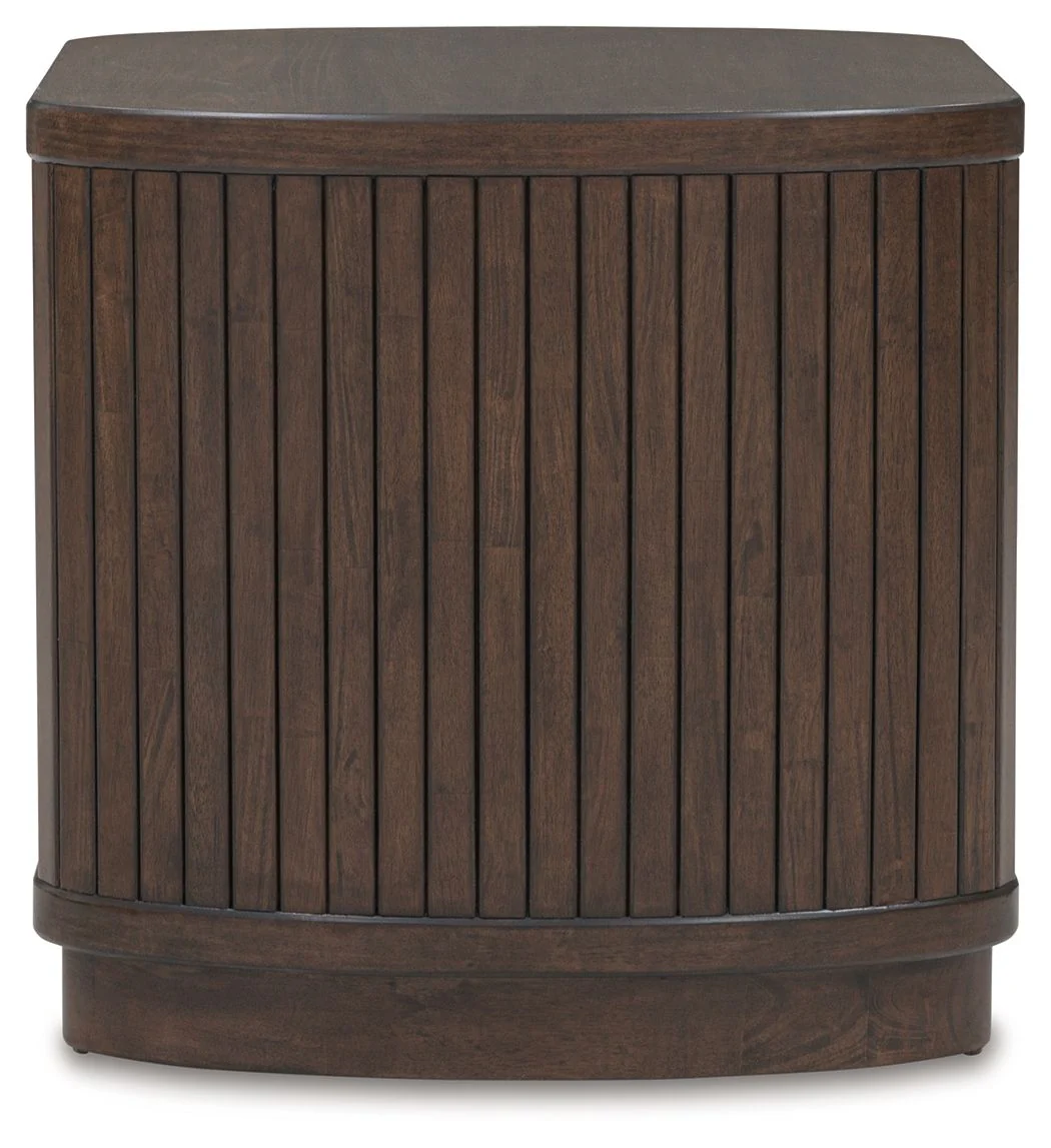 Korestone - Square End Table - Dark Brown