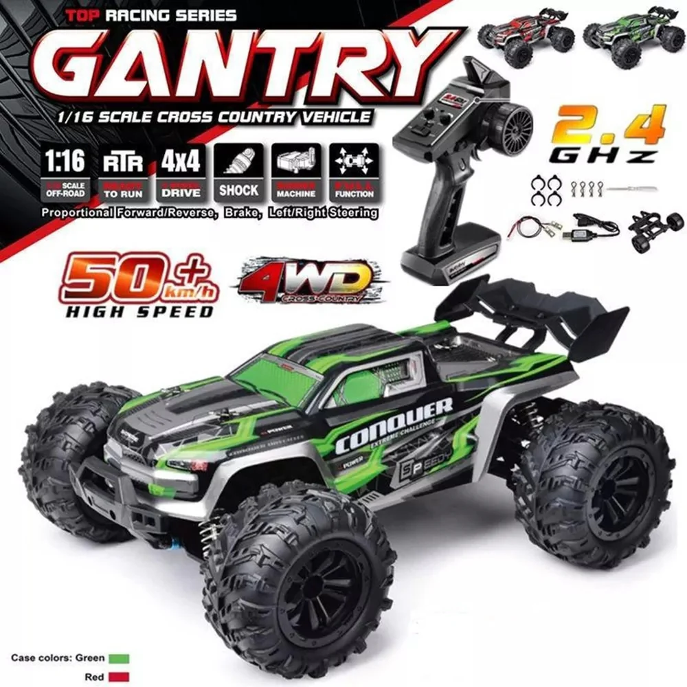 2023 New 1:16 Scale Large RC Cars - 50km/h High Speed RC Cars Toys for Boys Remote Control Car 2.4G 4WD Off Road Monster Truck
