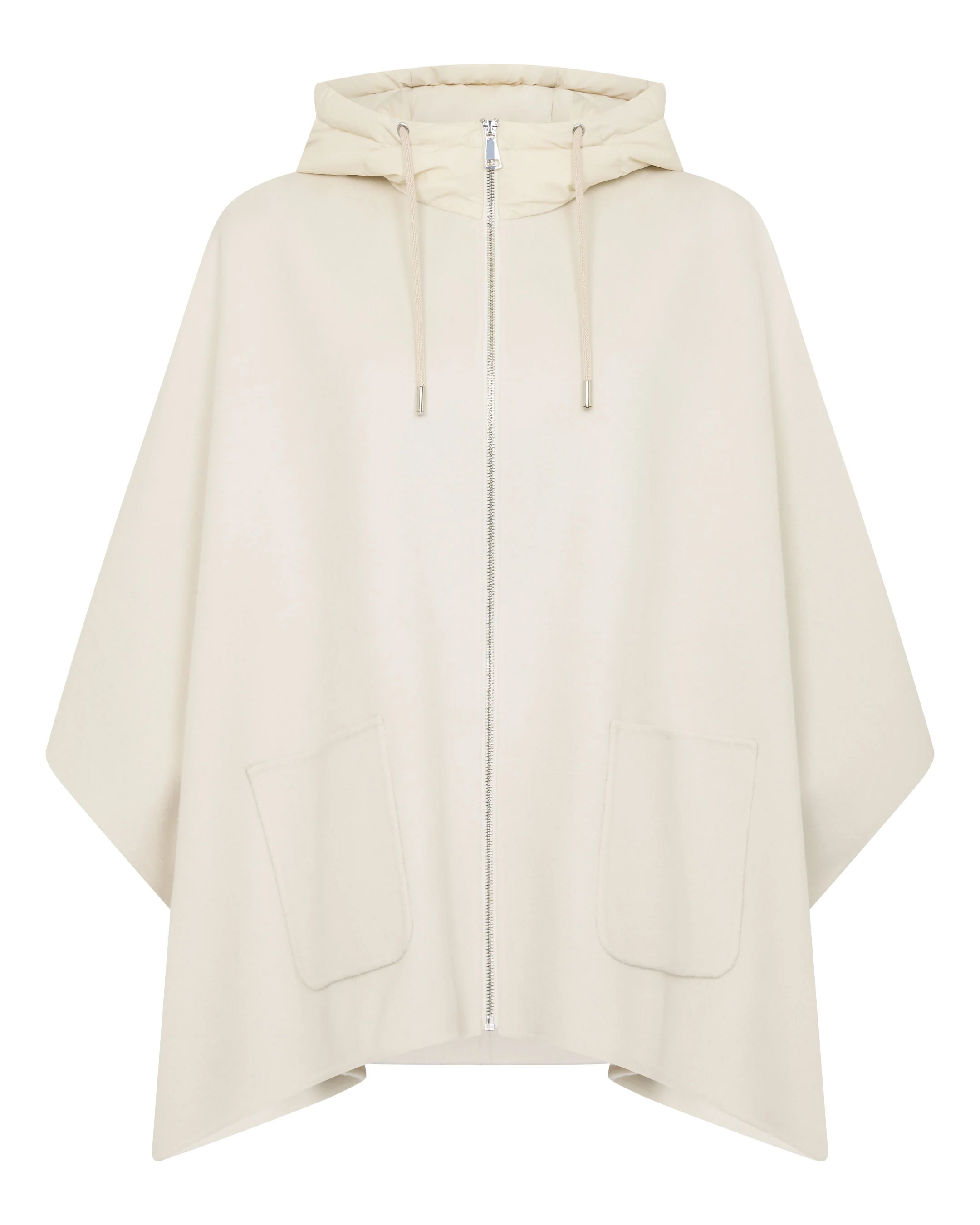 Women's Hooded Woven Cape Cream