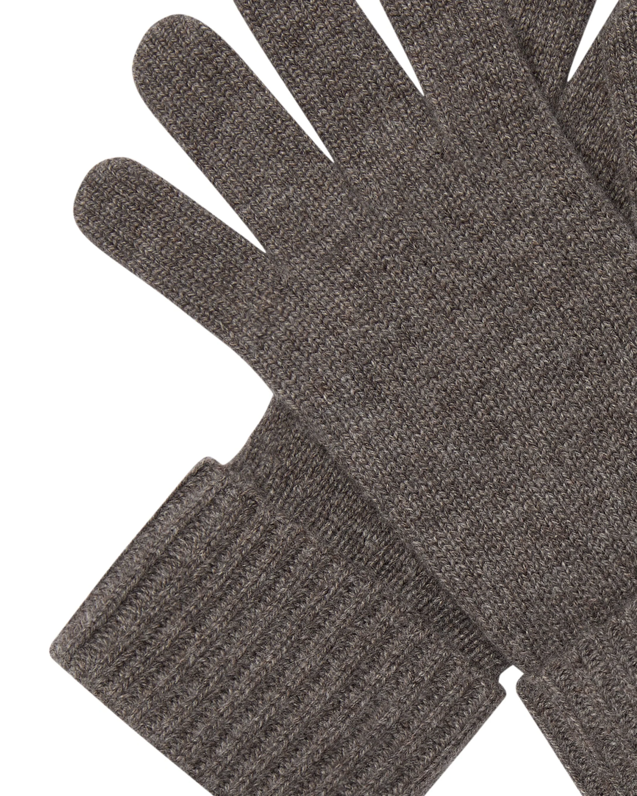 Women's Ribbed Cashmere Gloves Otter Brown