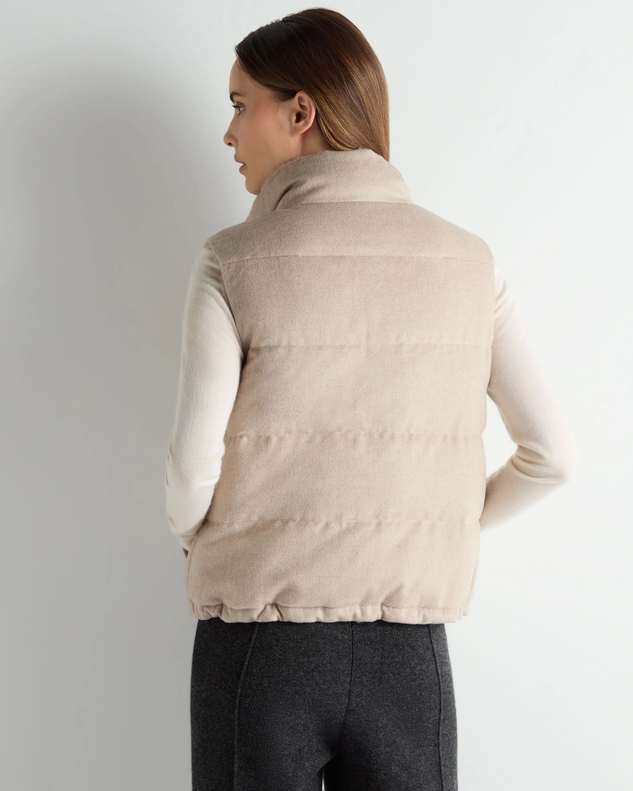 Women's Reversible Rex Gilet Beige Brown