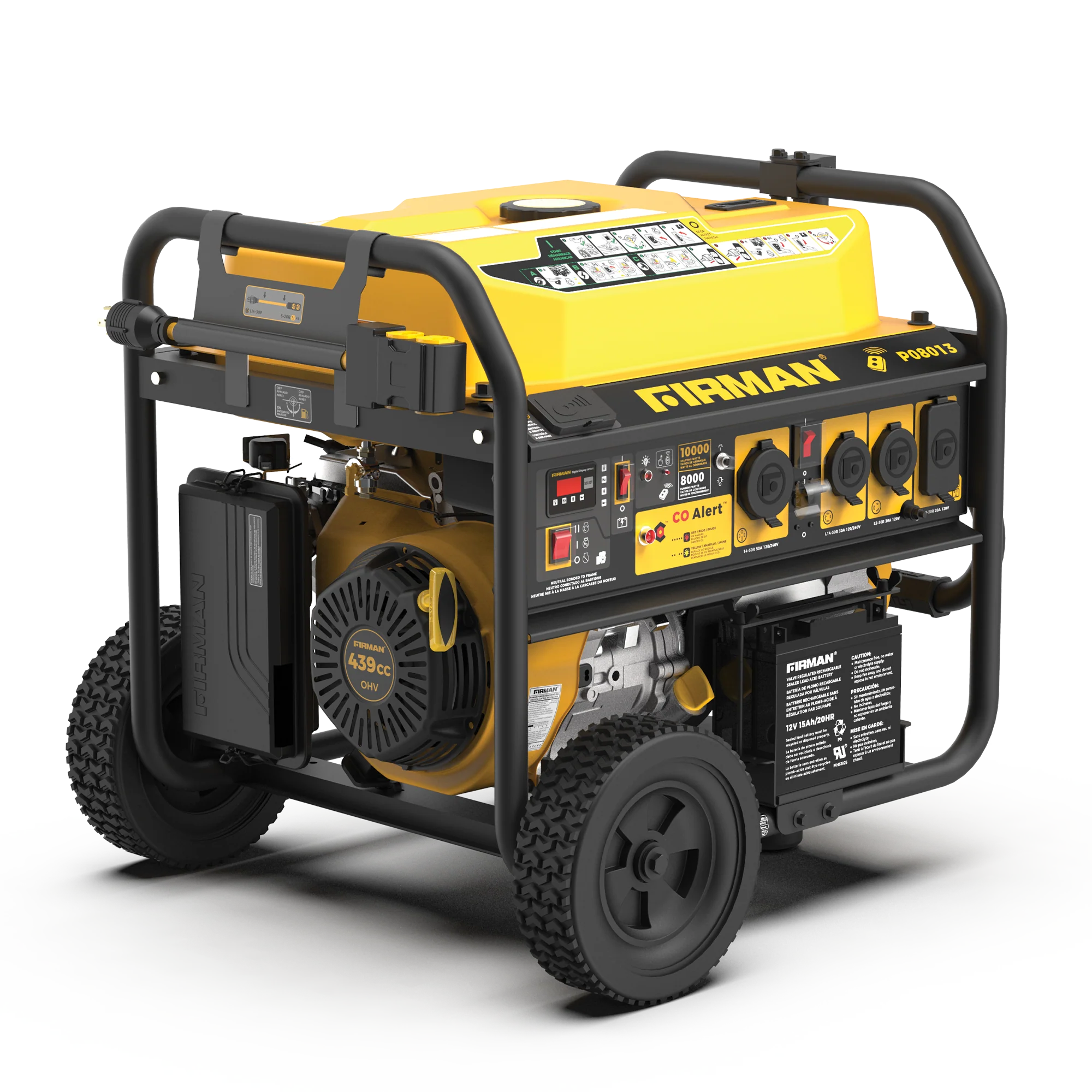 Gas Portable Generator 10000W Remote Start 120/240V with CO alert