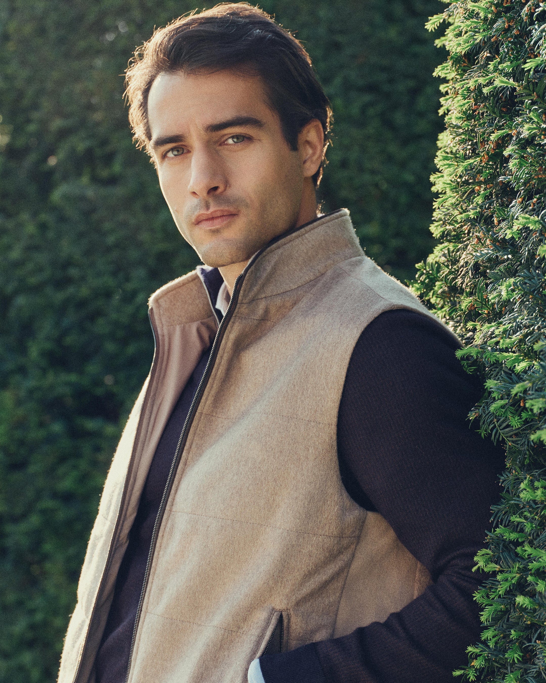 Men's Belgravia Cashmere Gilet Taupe Brown