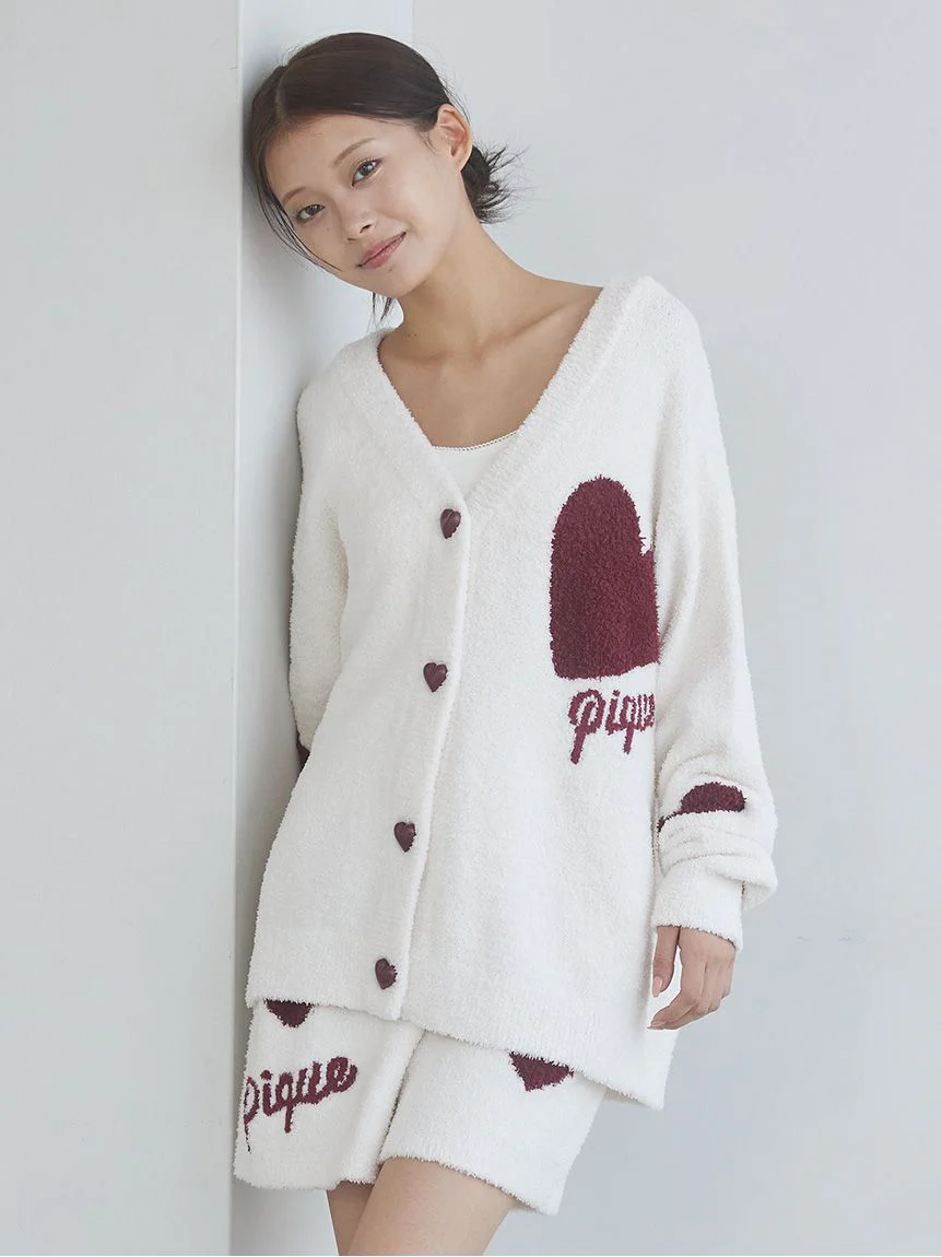 UNISEX Heart Jacquard Cardigan