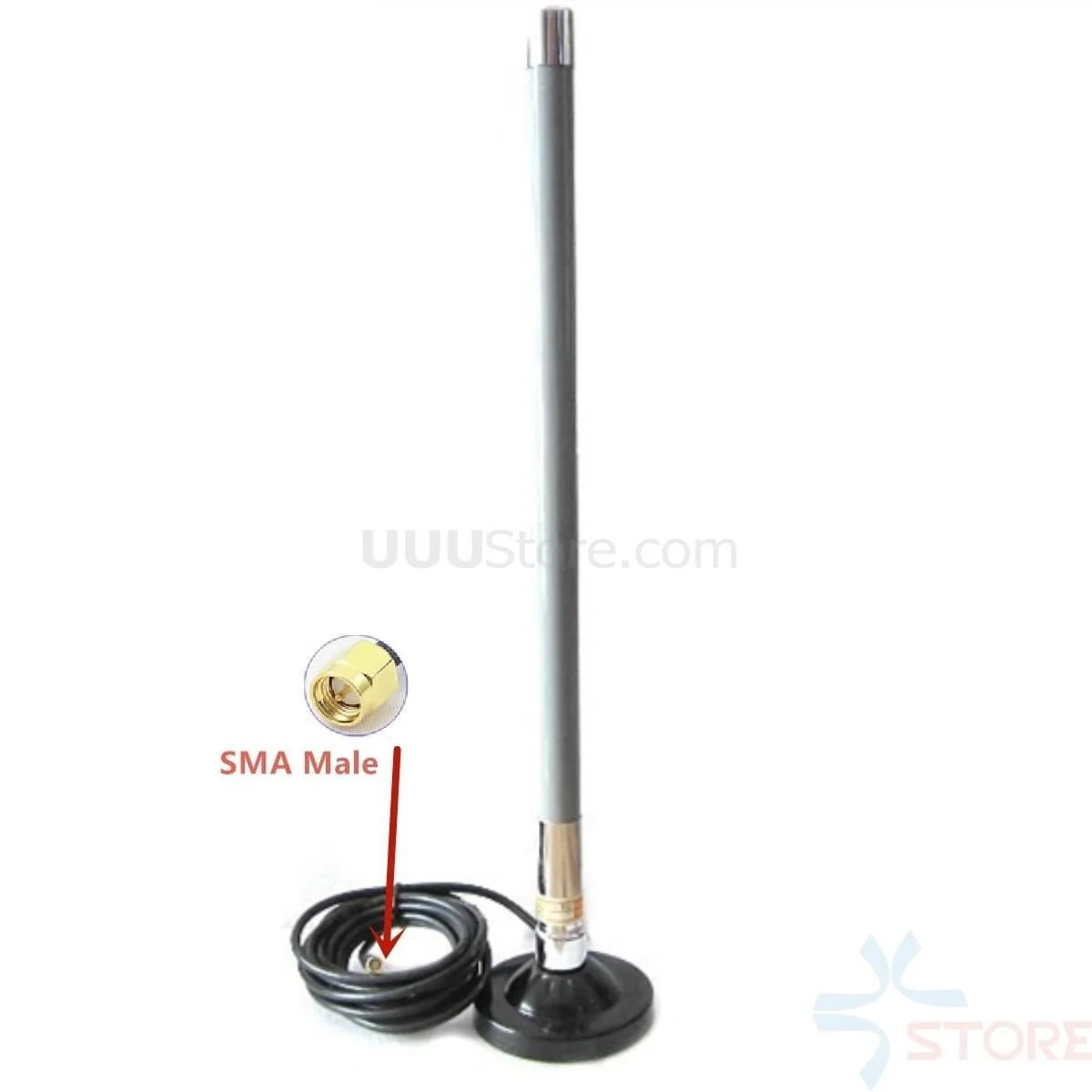 1.2G Antenna 16DB Long 45cm Strong magnetic big sucker fiber glass Antenna with 3M SMA Male cable