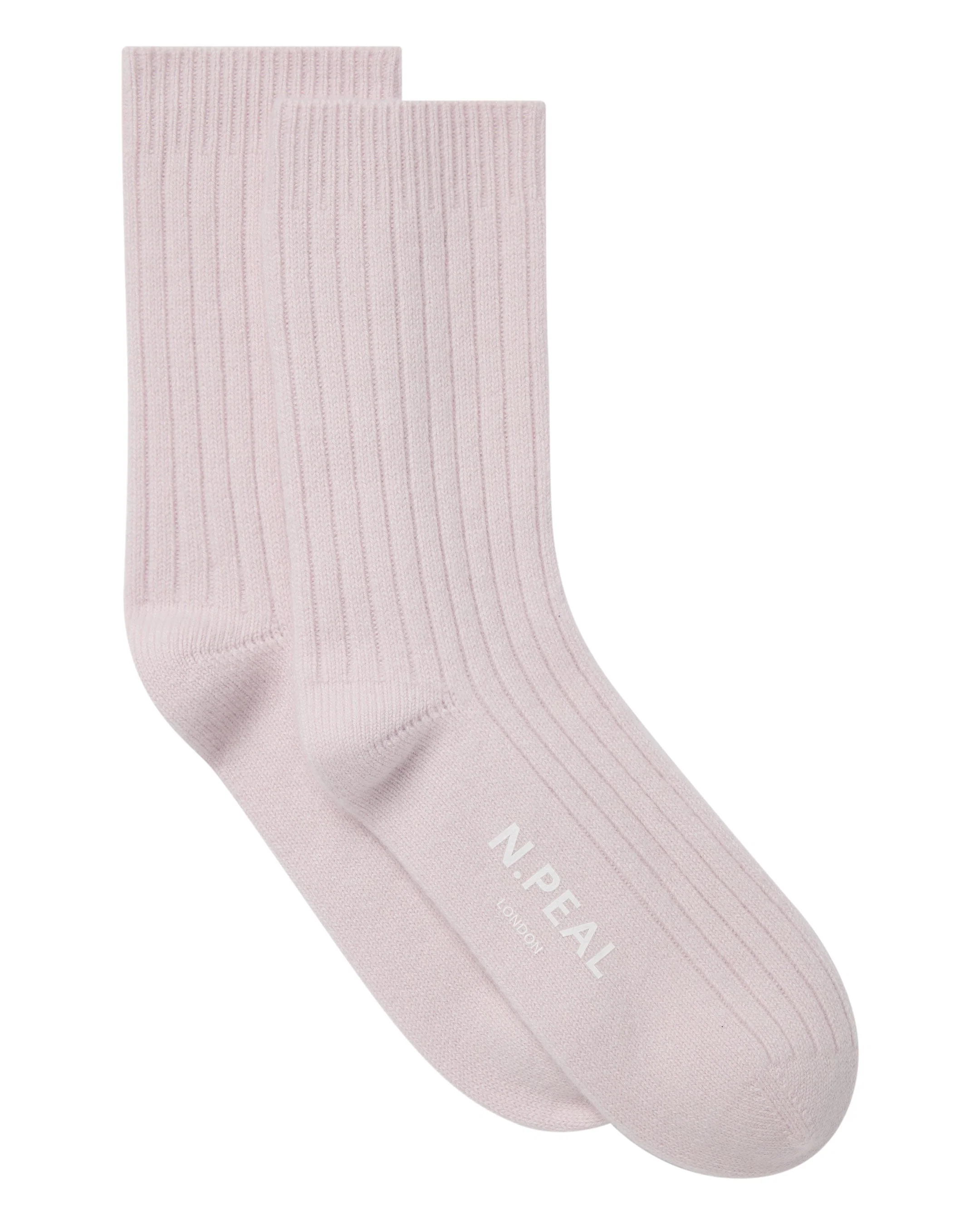 Women's Rib Cashmere House Socks Chalk Pink