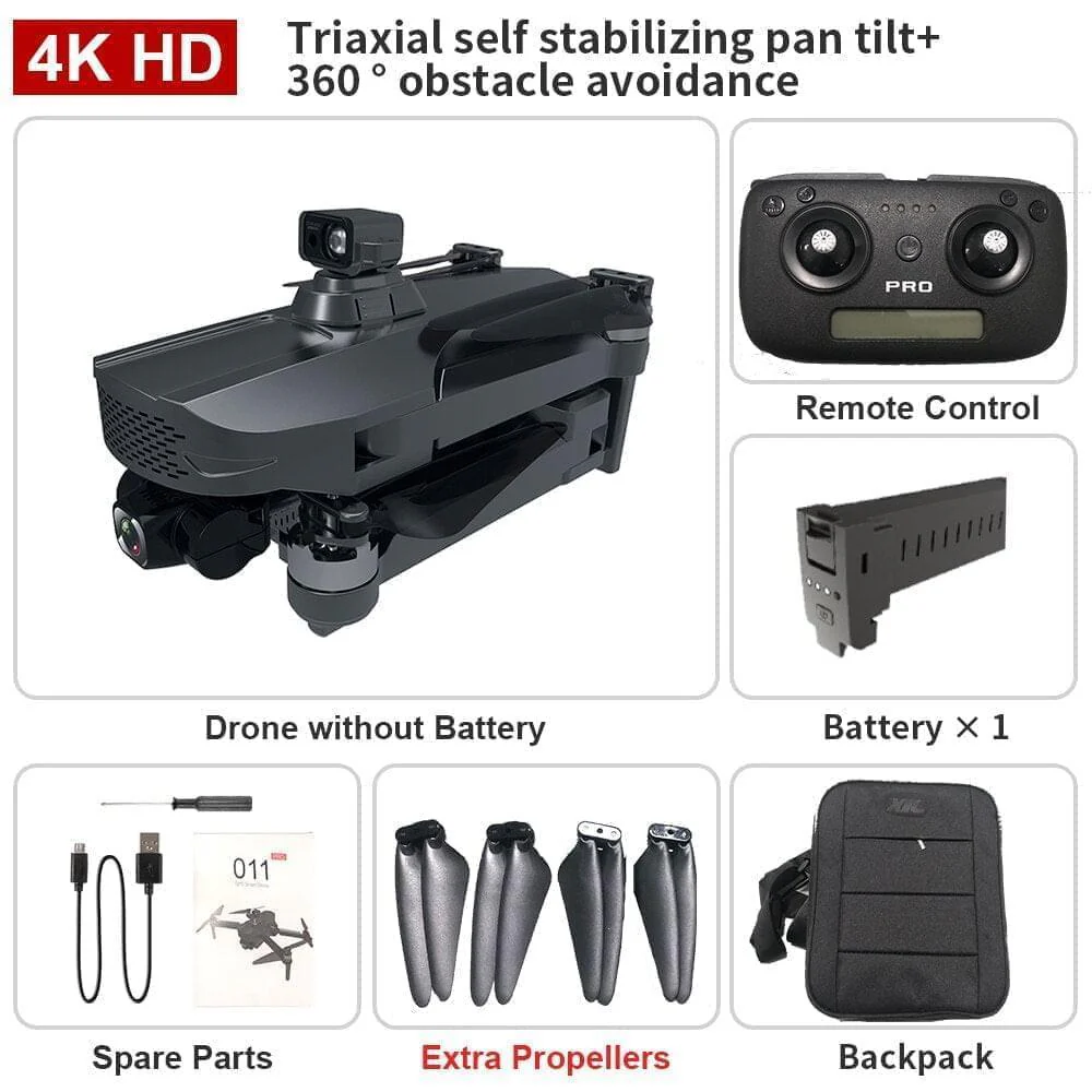 2024 New 11 Pro/Max Drone - 4K HD Professional Dual HD Camera Three-Axis EIS Gimbal Brushless Motor Foldable Quadcopter RC 3000km Professional Camera Drone