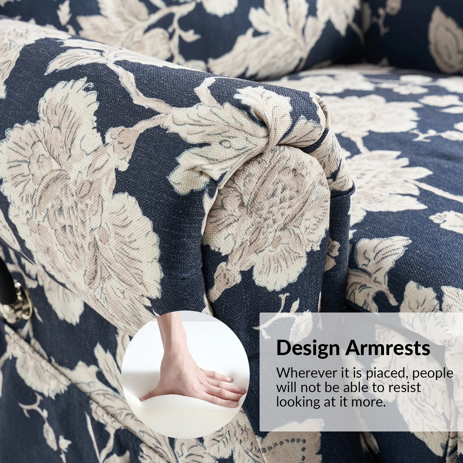 Billy Lift Assist Power Recliner in Navy