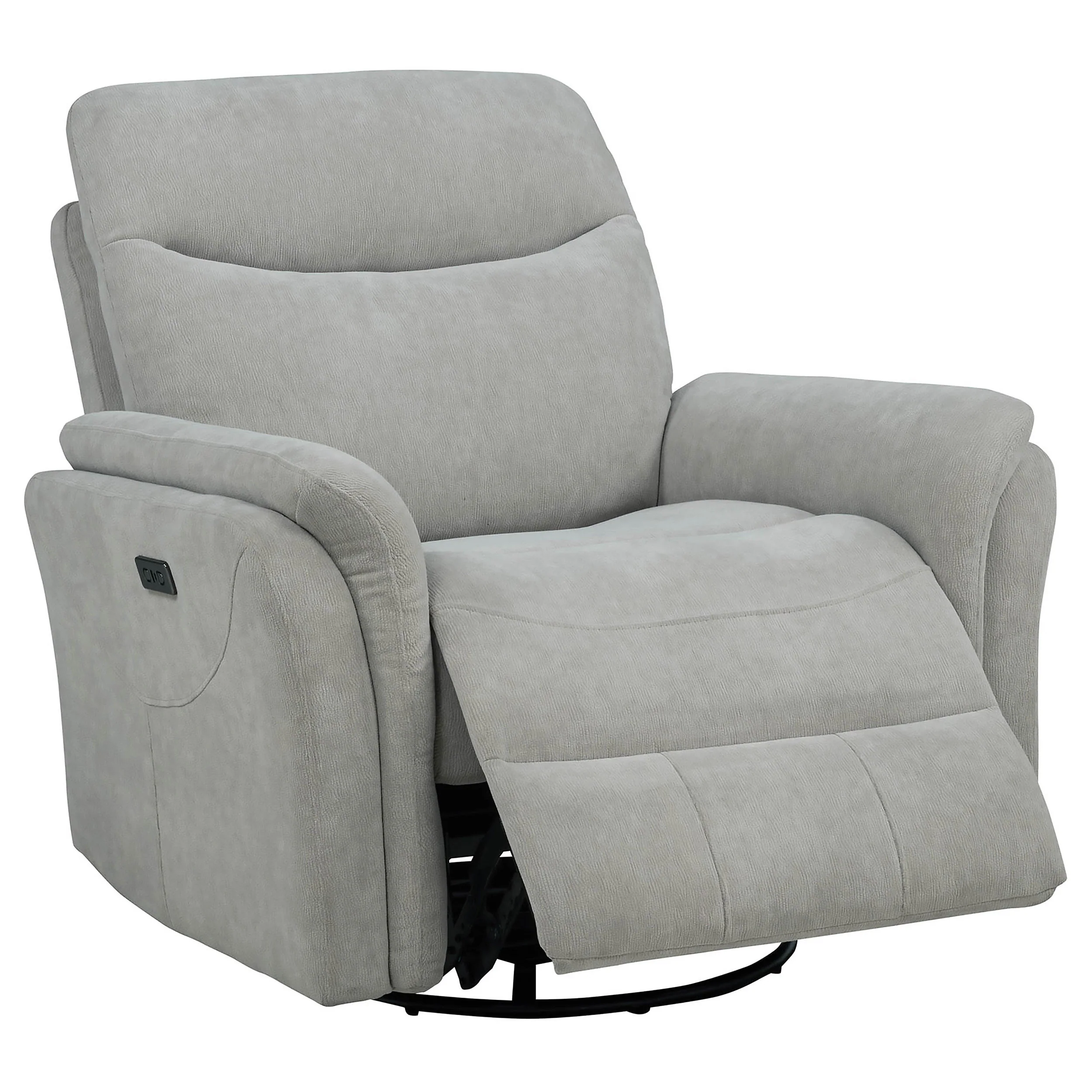 Adler Upholstered Power Swivel Glider Recliner