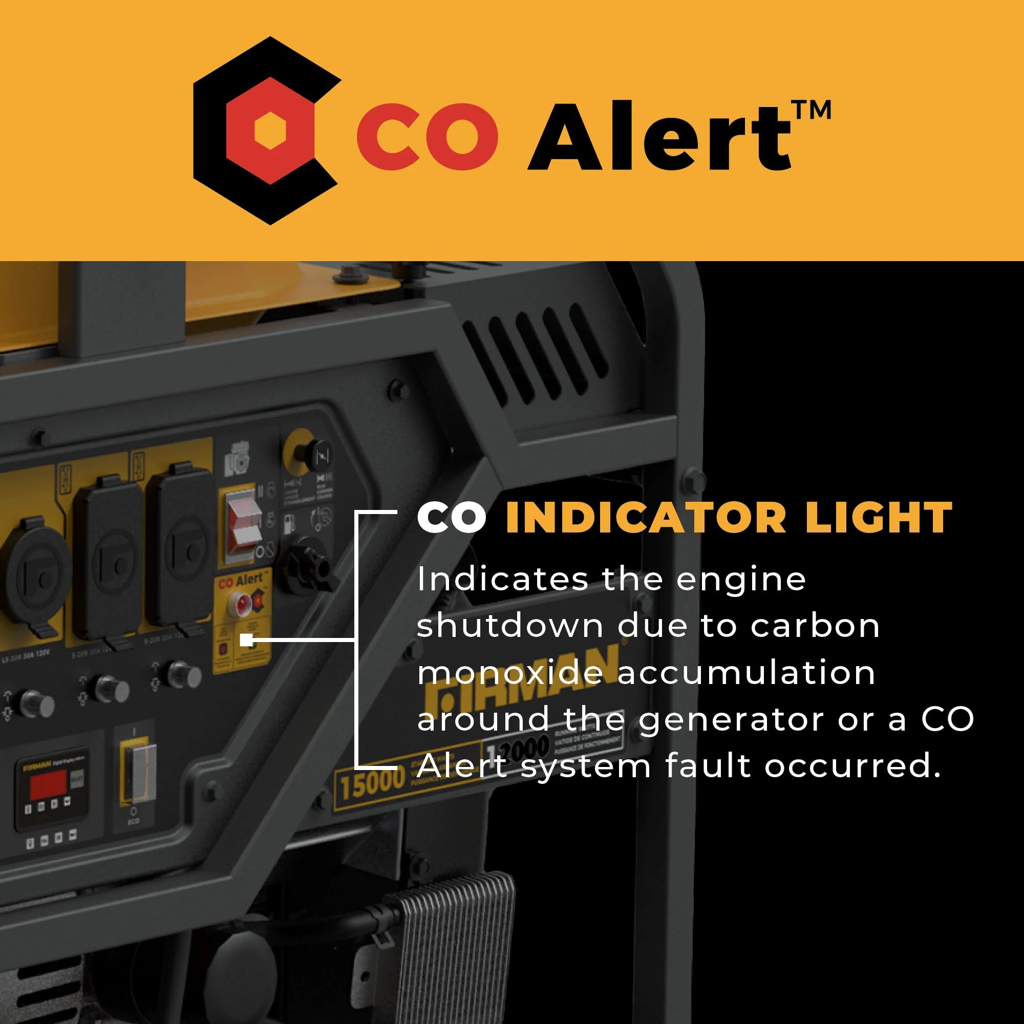 Gas Portable Generator 15000W Electric Start 120/240V with CO Alert