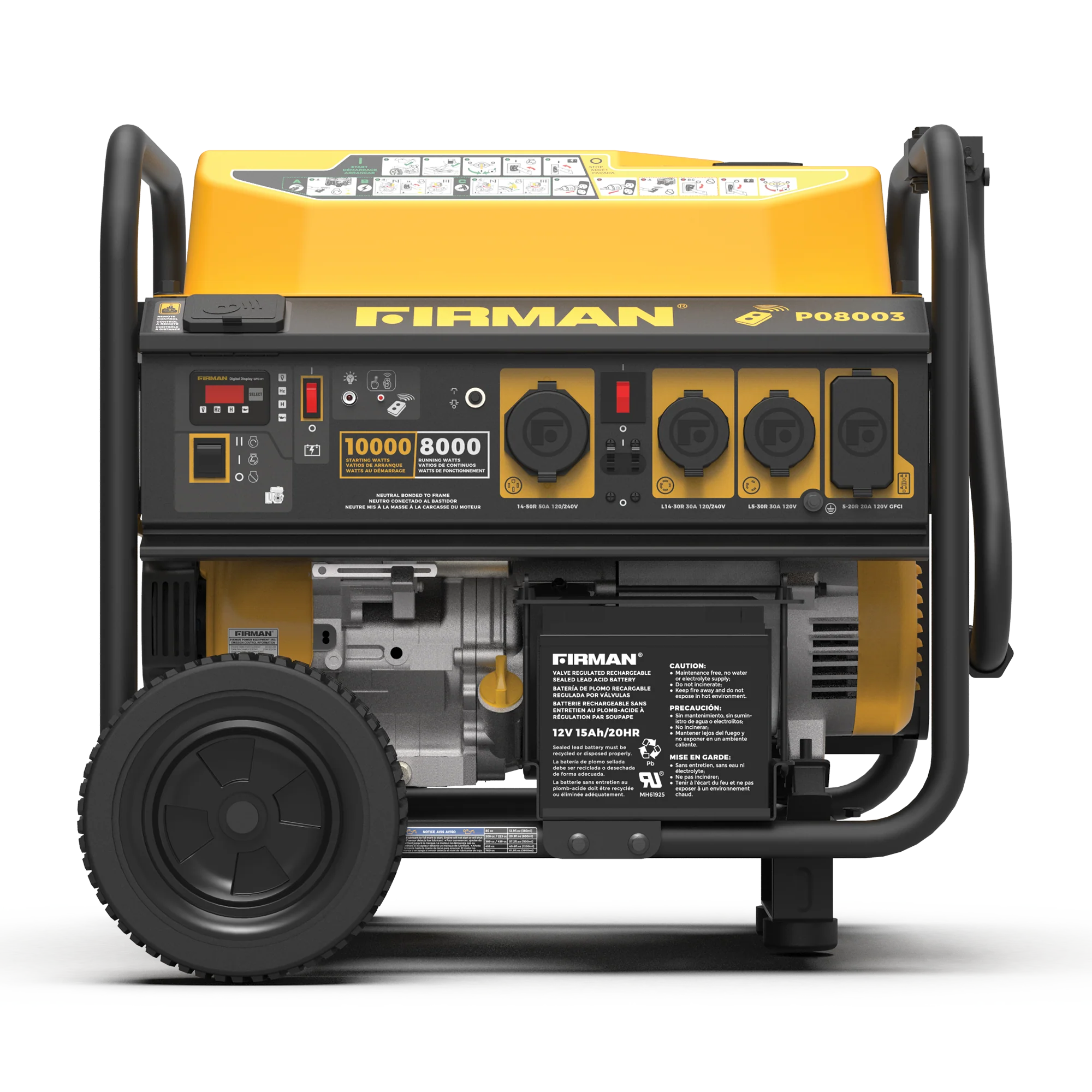 Gas Portable Generator 10000W Remote Start 120/240V