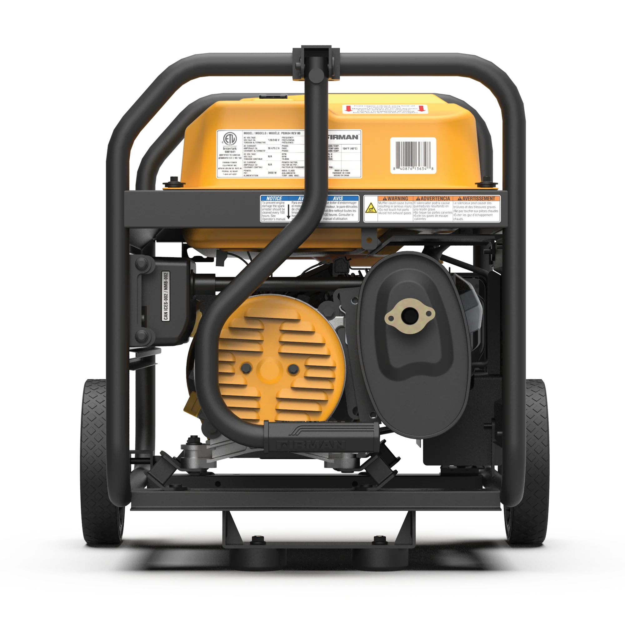 Gas Portable Generator 4550W Recoil Start 120/240V with CO ALERT